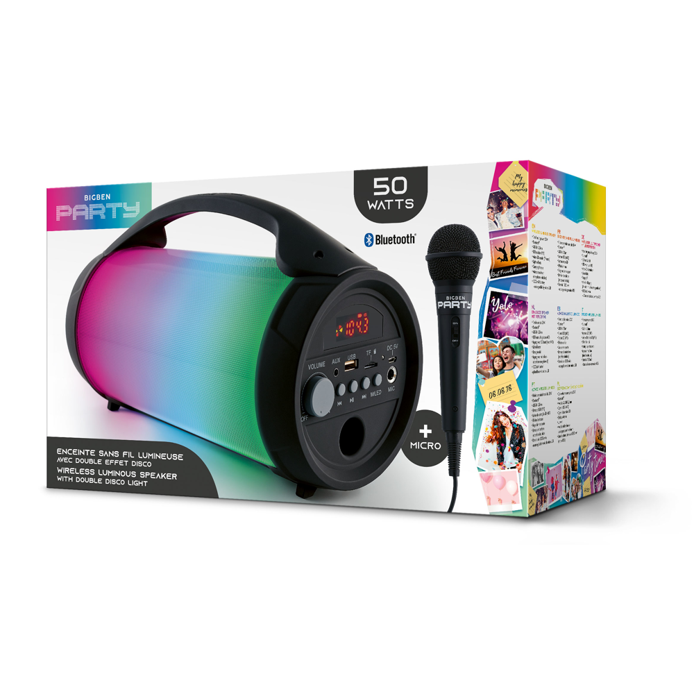 Enceinte bluetooth lumineuse Bigben Partybtlite