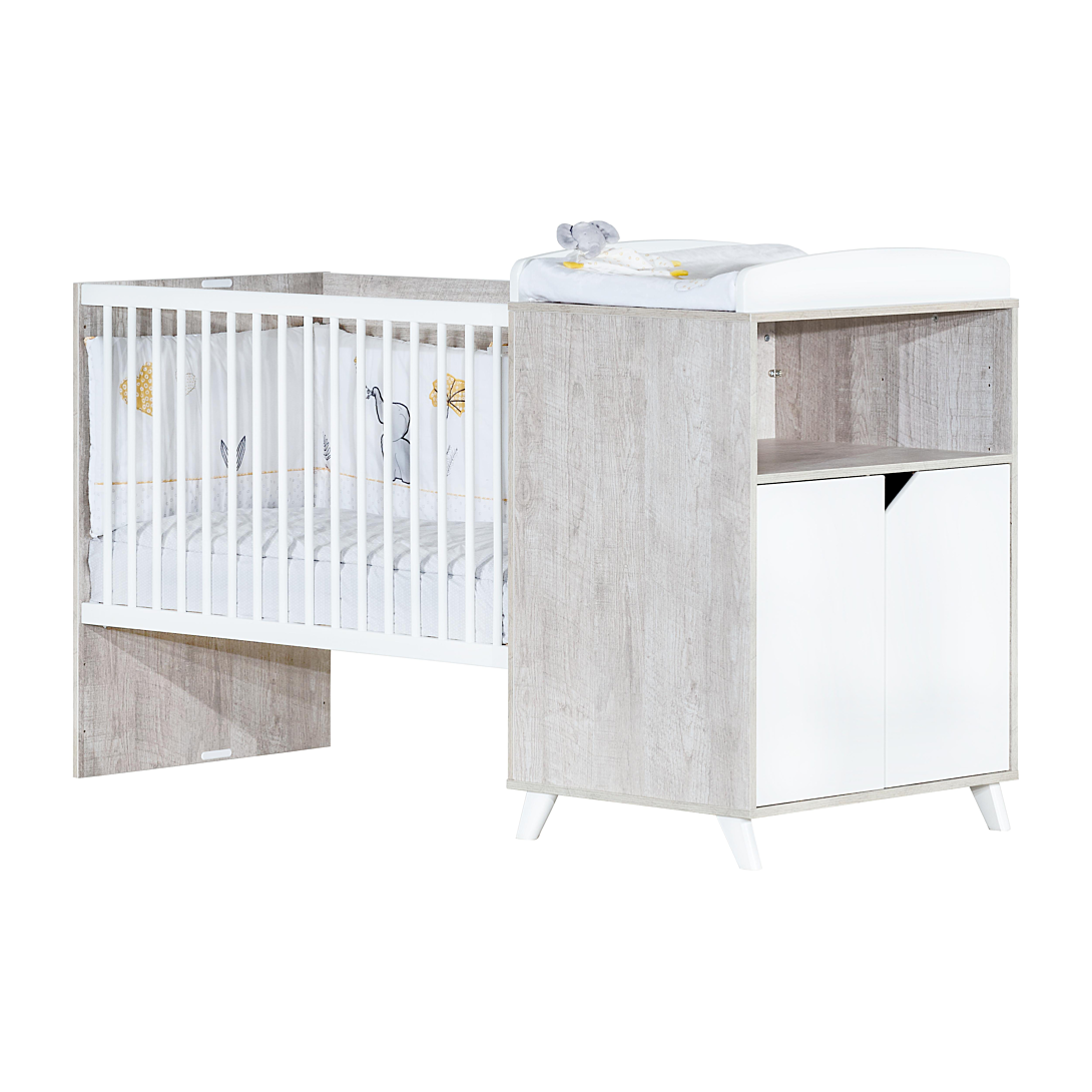 Lit bébé combiné évolutif 120x60 en 90x190 SCANDI