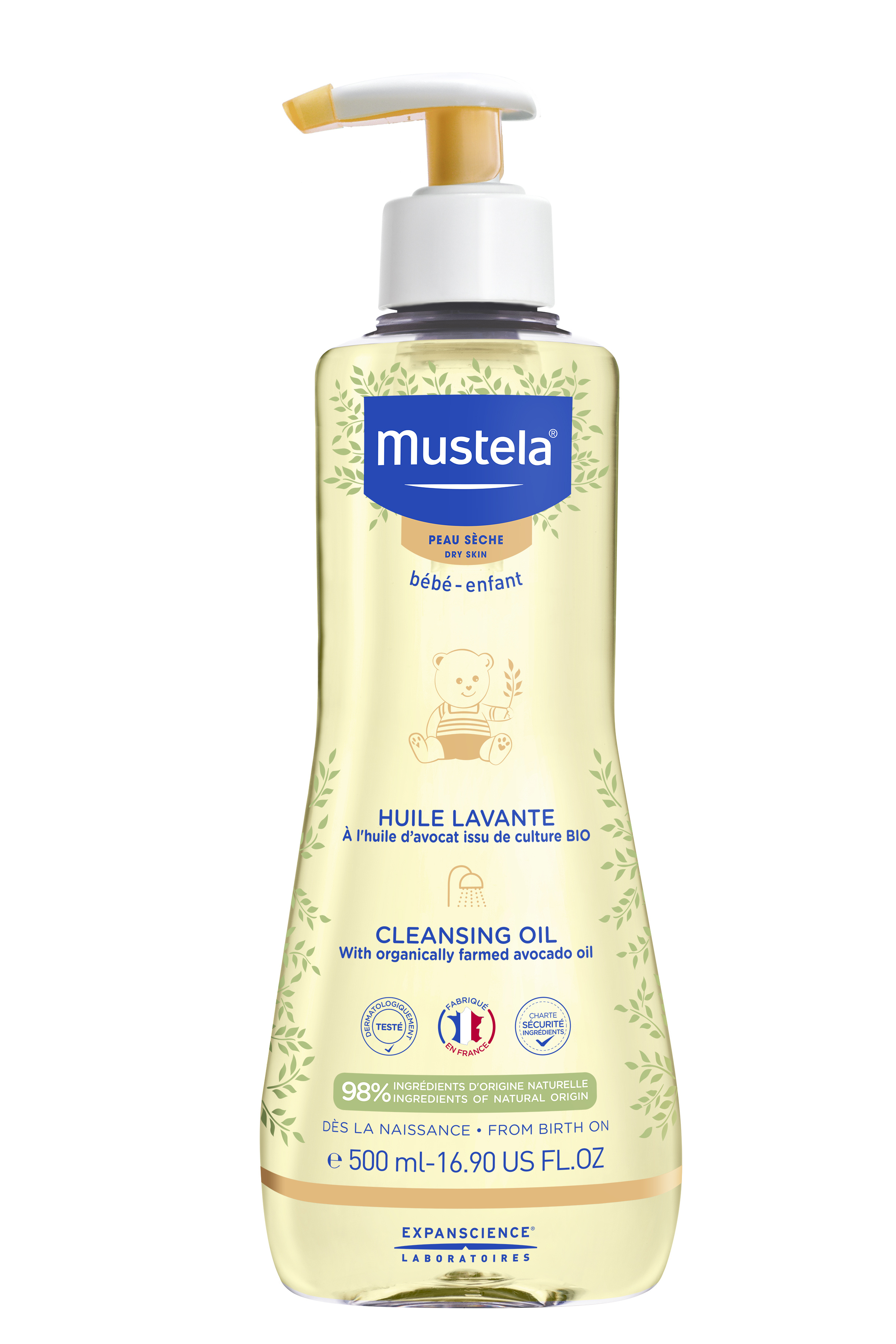 Huile Lavante Bébé À 'huile De D'avocat Mustela La Pompe De 500ml - vue 8