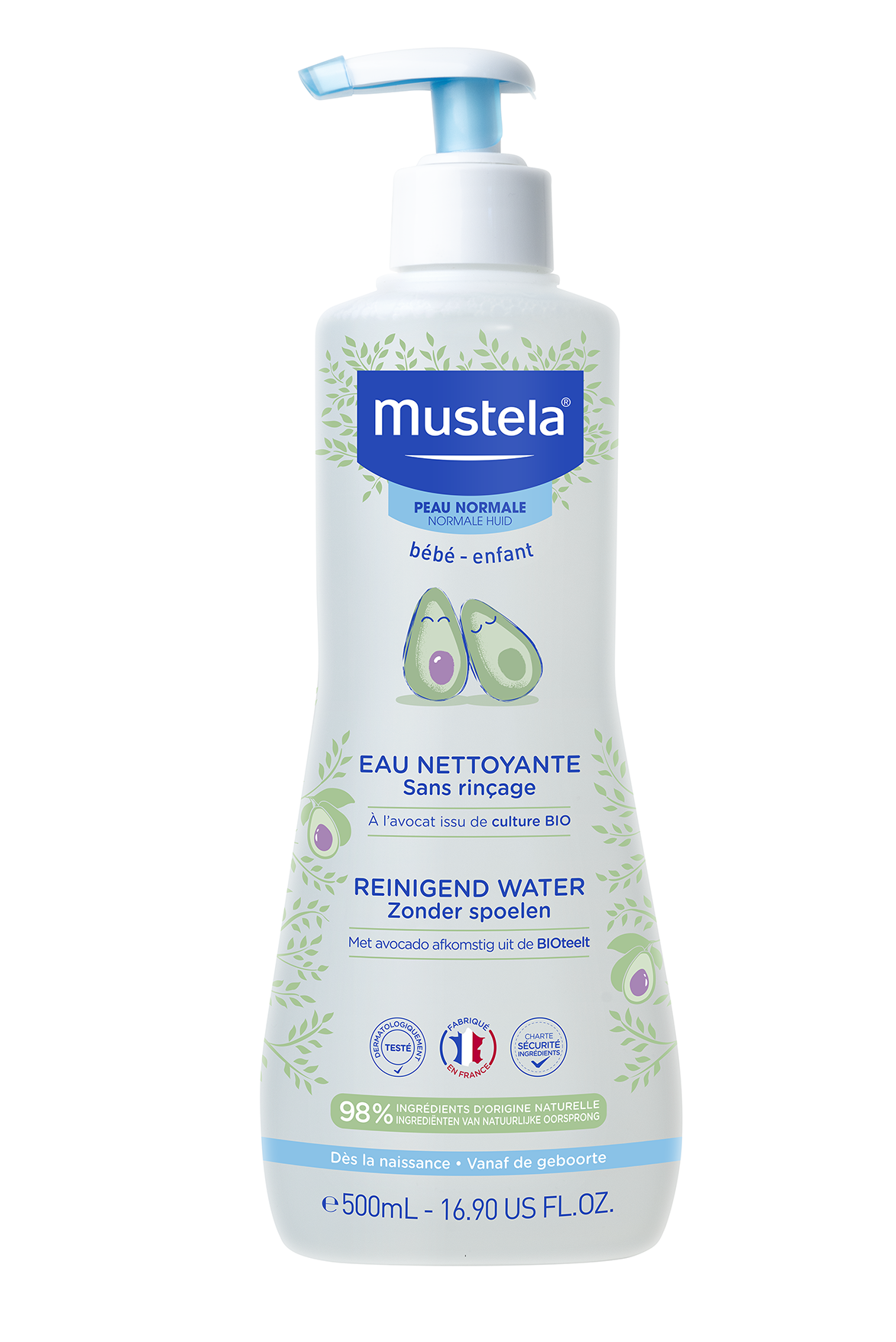Mustela Eau Nettoyante sans Rinçage Visage et Siège 300 ML