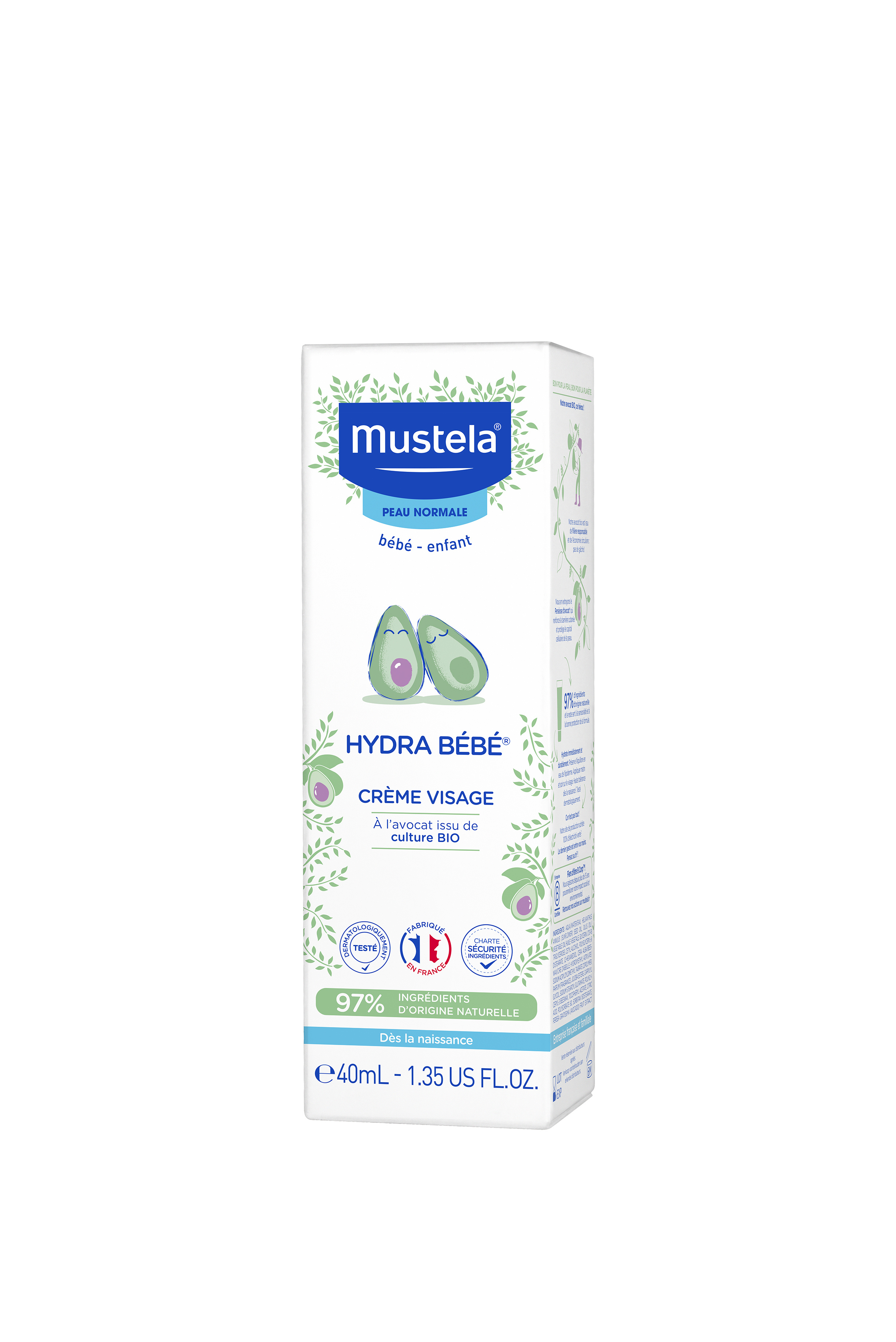 Crème Visage Hydra Bébé® Peau Normale Mustela Le Tube De 40ml - vue 2