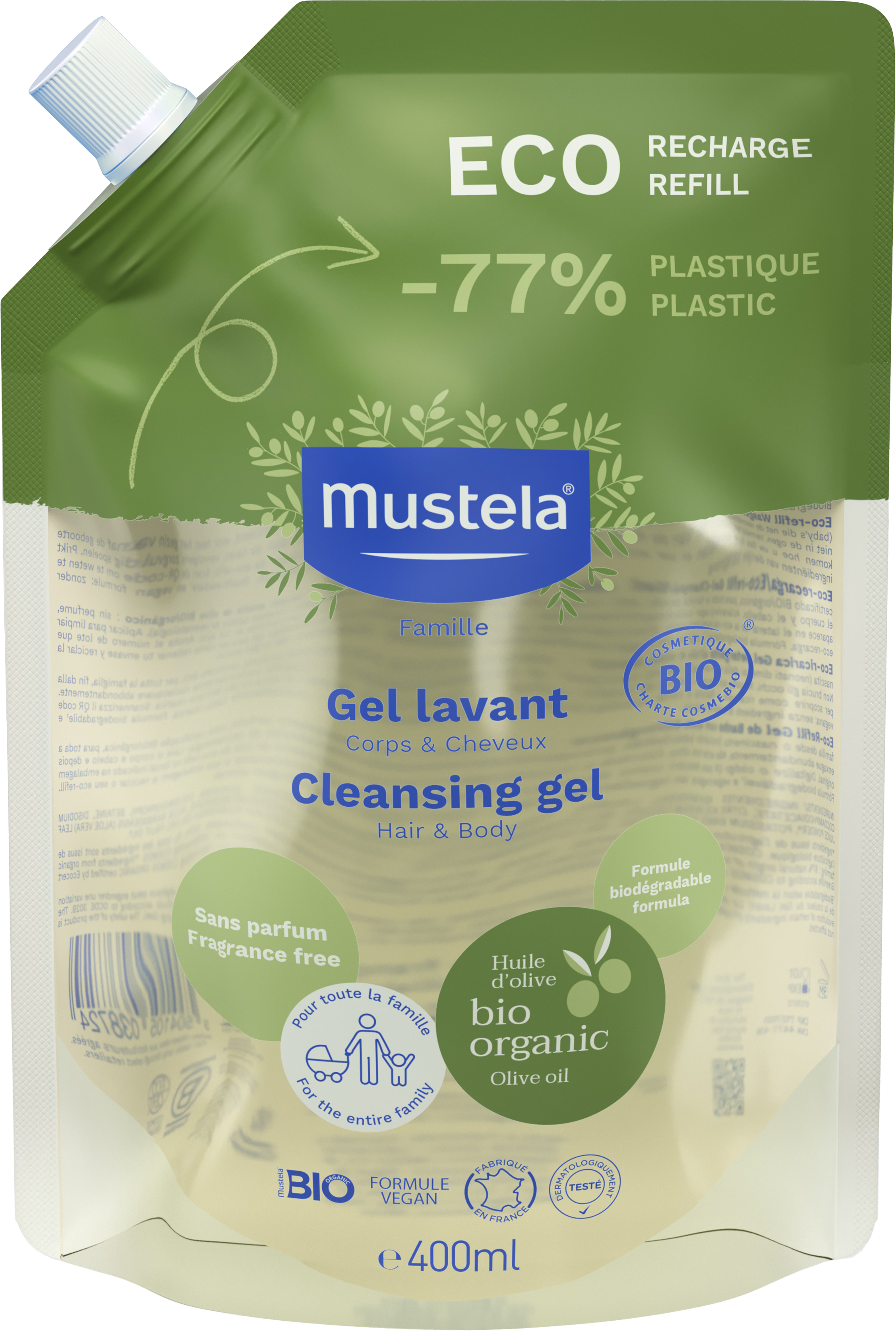 Recharge shampoing gel Bio 400 ml - vue 3