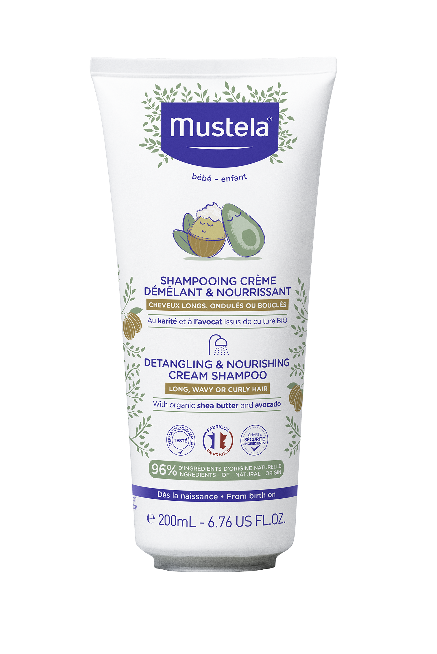 Mustela Bébé Shampooing Crème Démêlant Et Nourrissant Cheveux Longs Ondulés Ou Bouclés 200 Ml - vue 4