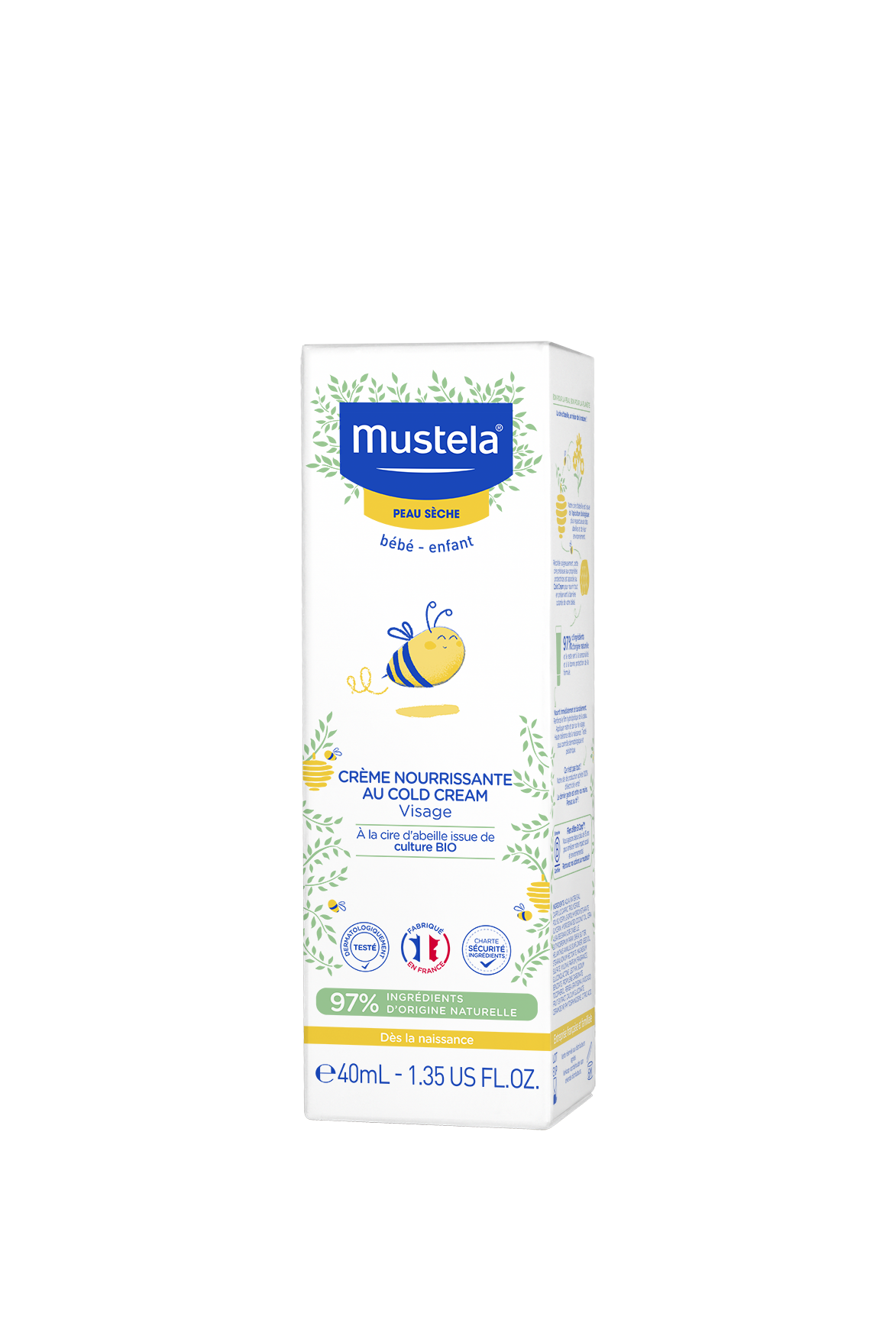 Mustela Crème Nourrissante au Cold Cream à la cire d'abeille bio 40ml