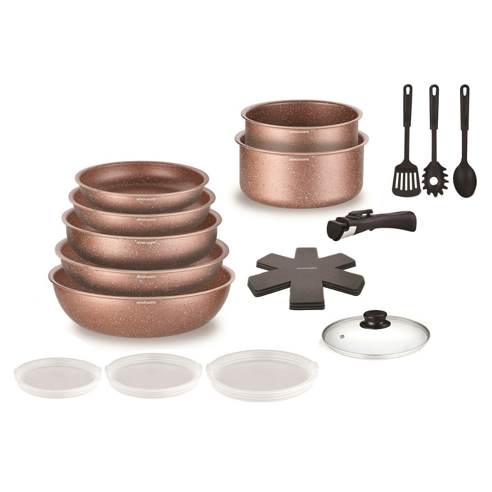 Batterie De Cuisine Induction 21 Pièces JUST PERFECTO - Antiadhésif Beige