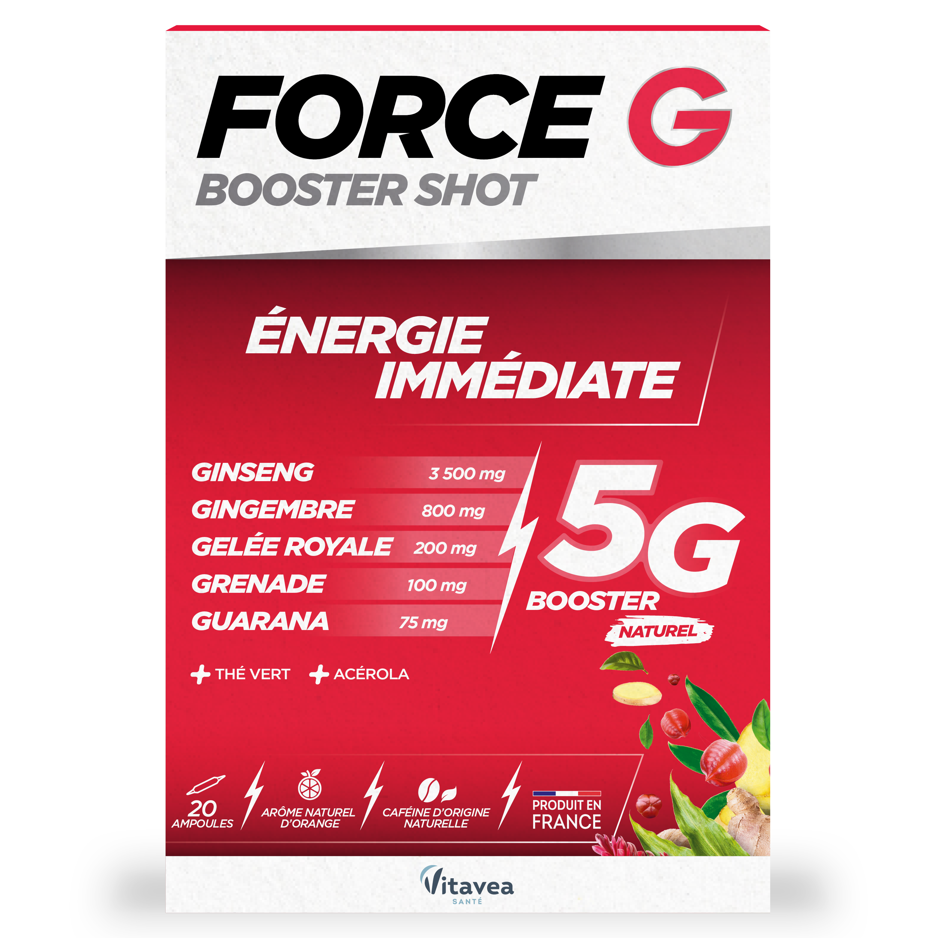 Force G Boost Shot Énergie Immédiate Naturel 10 Ampoules