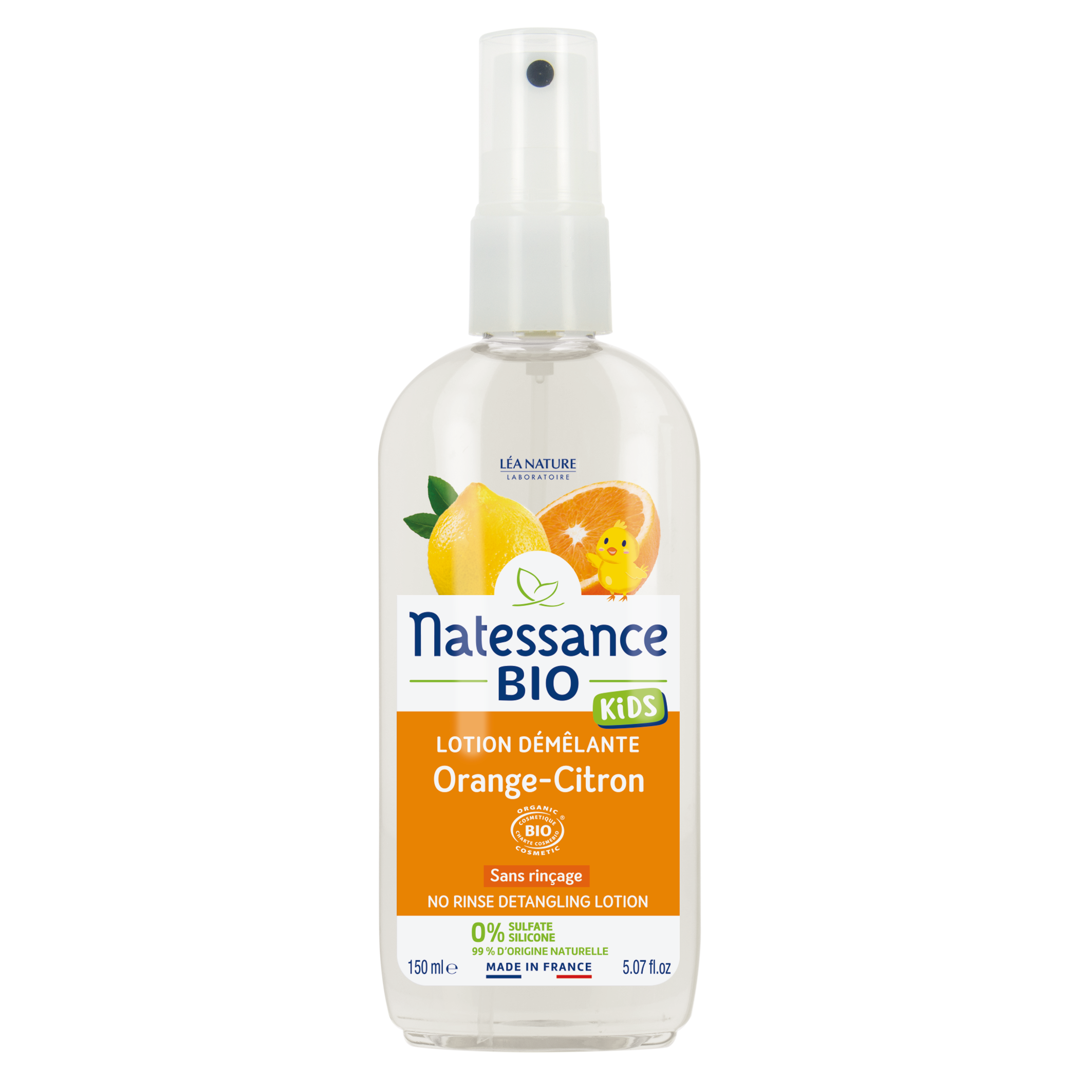 Kids démêlant bio sans rinçage orange-citron bio 150ml