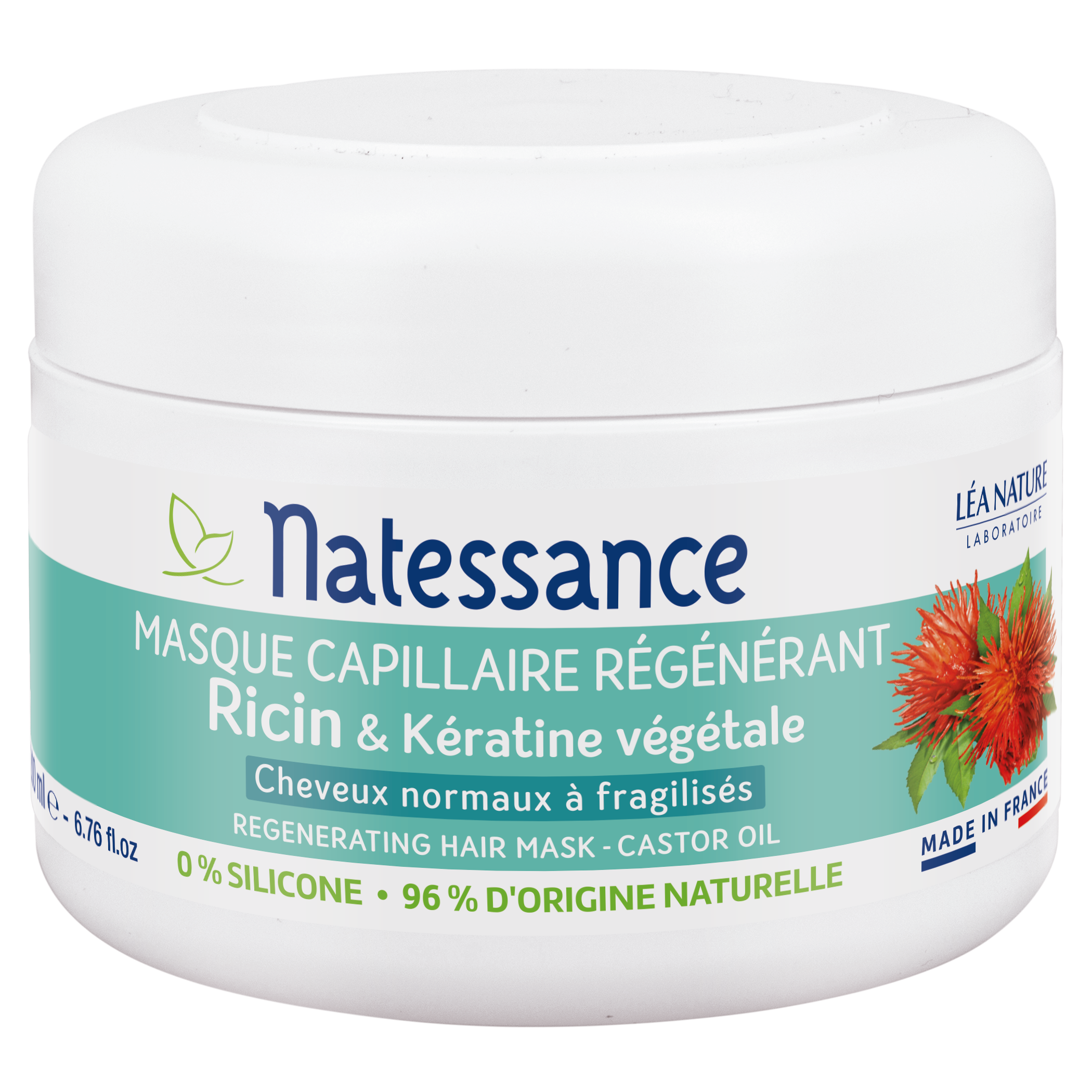 Masque Capillaire Ricin Et Kératine Natessance Lea Nature Le Pot De 200ml - vue 2