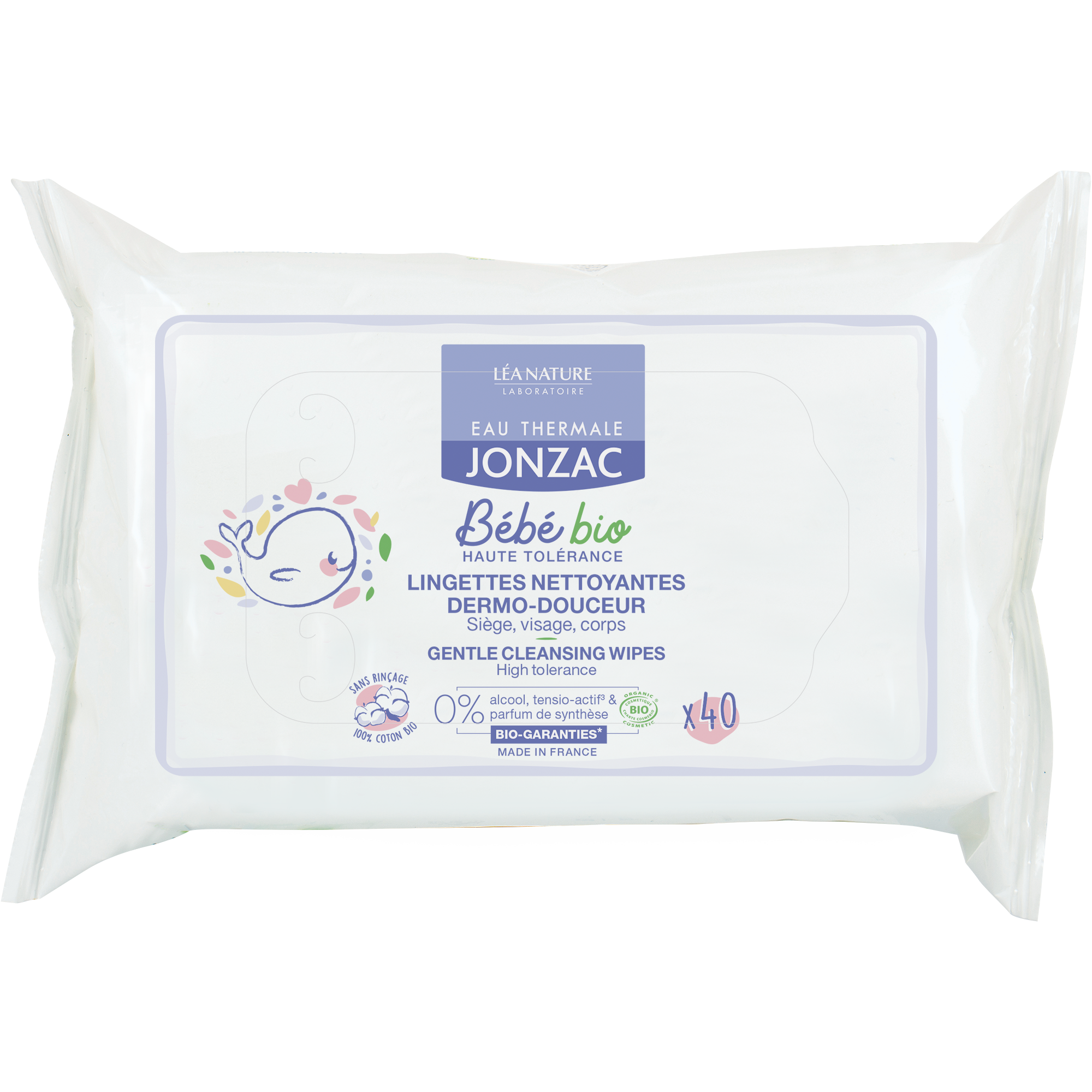 Lingettes nettoyantes bébé dermo douceur 40 lingettes - vue 1