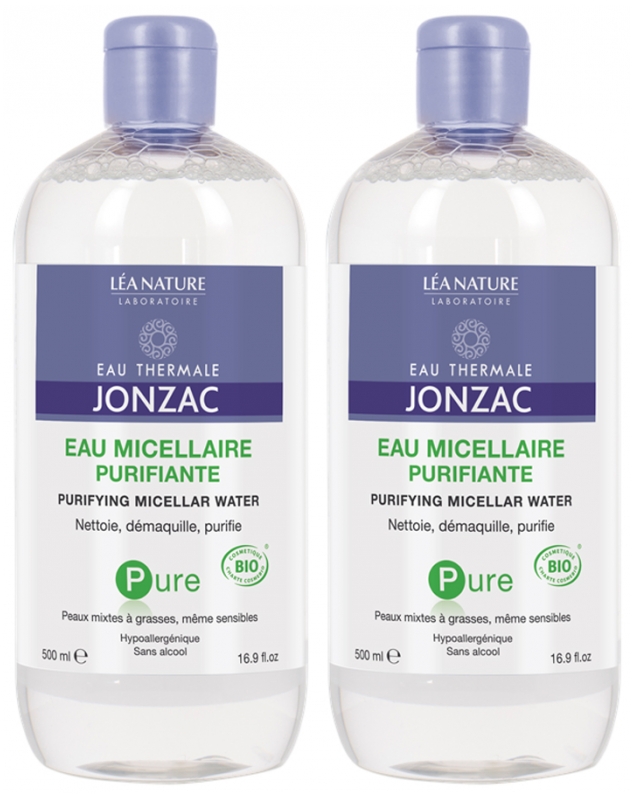 Eau de Jonzac Pure Eau Micellaire Purifiante Bio Lot de 2 x 500 ml