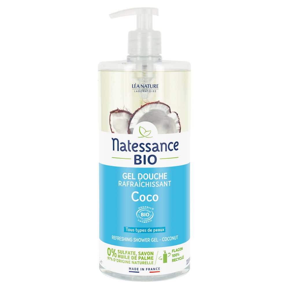 Gel douche rafraîchissant eau de coco bio 1l