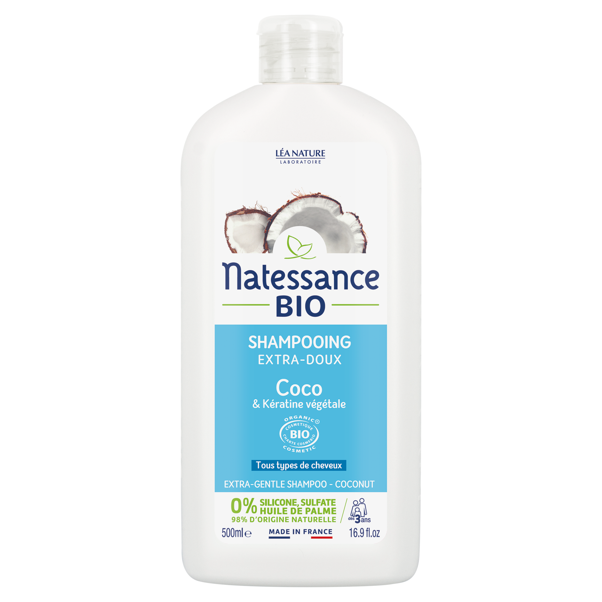 Shampoing Natessance À La Coco Bio Lea Nature Le Flacon De 500ml - vue 2