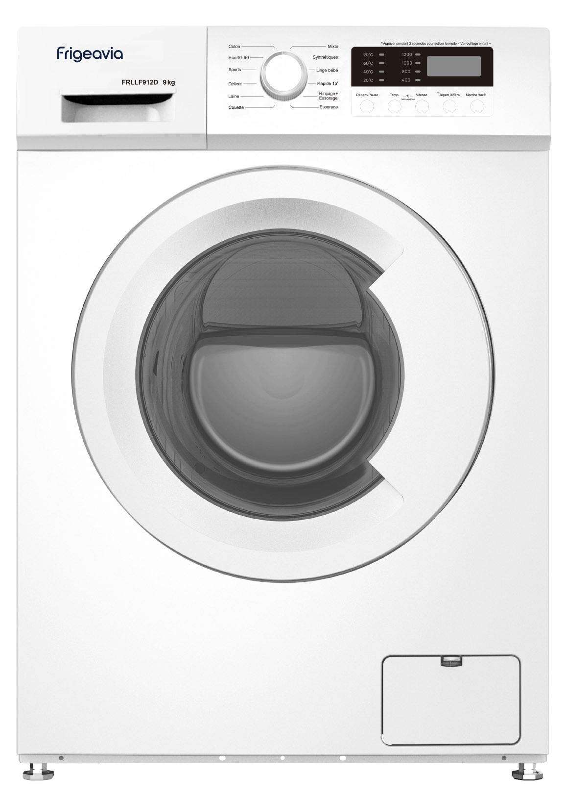 Machine à laver frontal Frigeavia FRLLF912D 9 KG