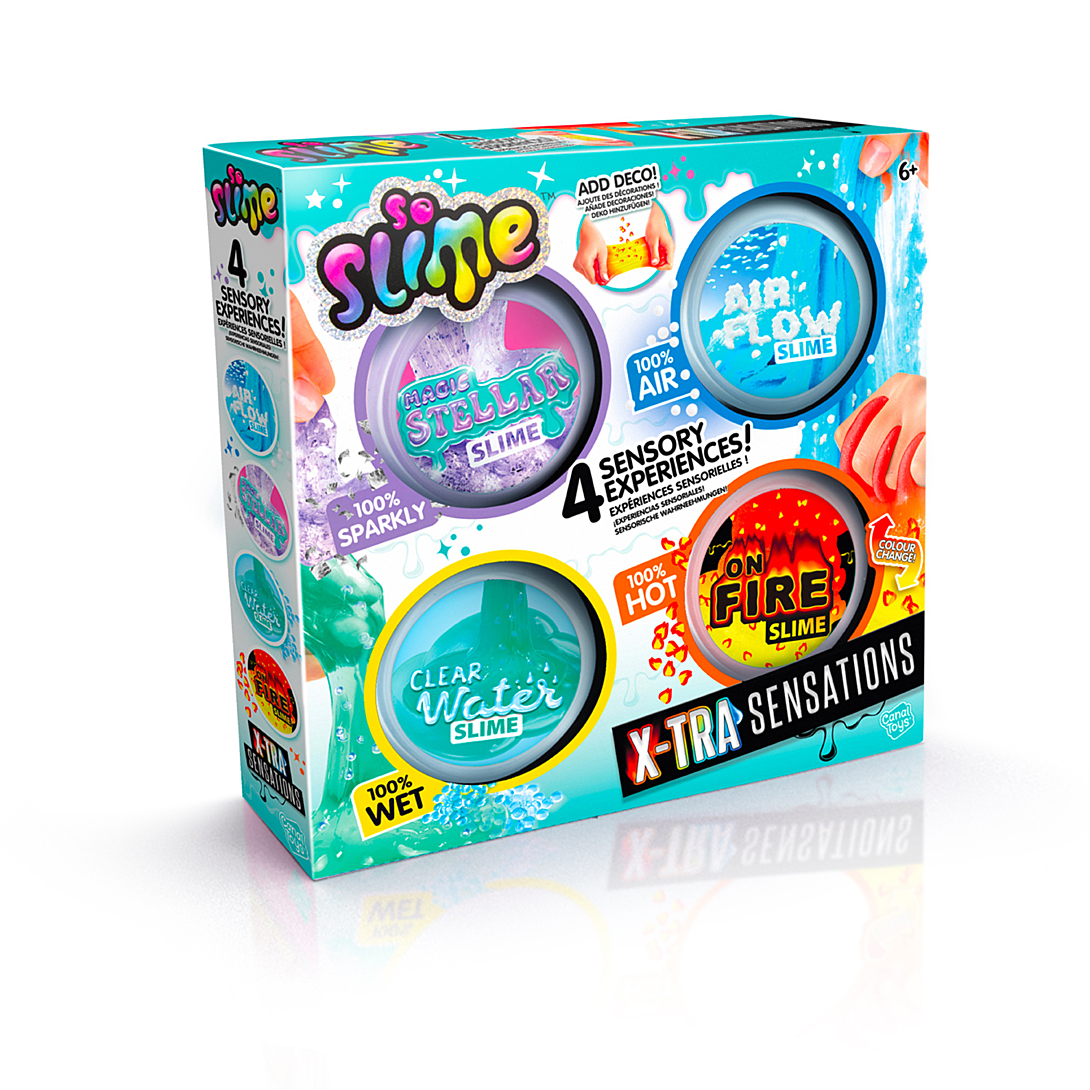 Canal Toys SO SLIME DIY Xtra Sensation Multipack Avec 4 slimes à sensations et décorations SSC 308 - vue 1