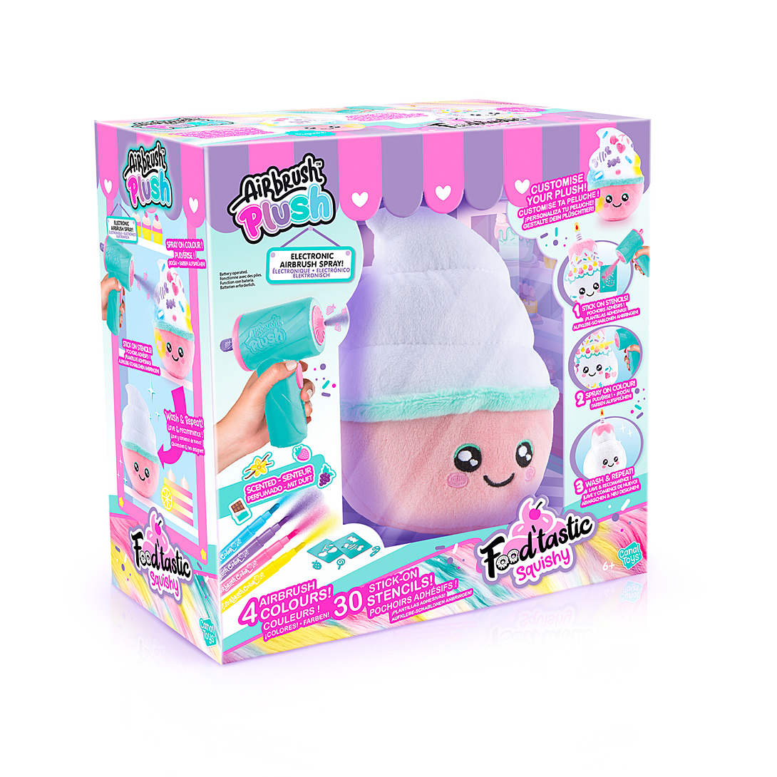 CTAIR072 Peluche squishy à décorer Food'tastic Cupcake avec aérographe et pochoirs - vue 4
