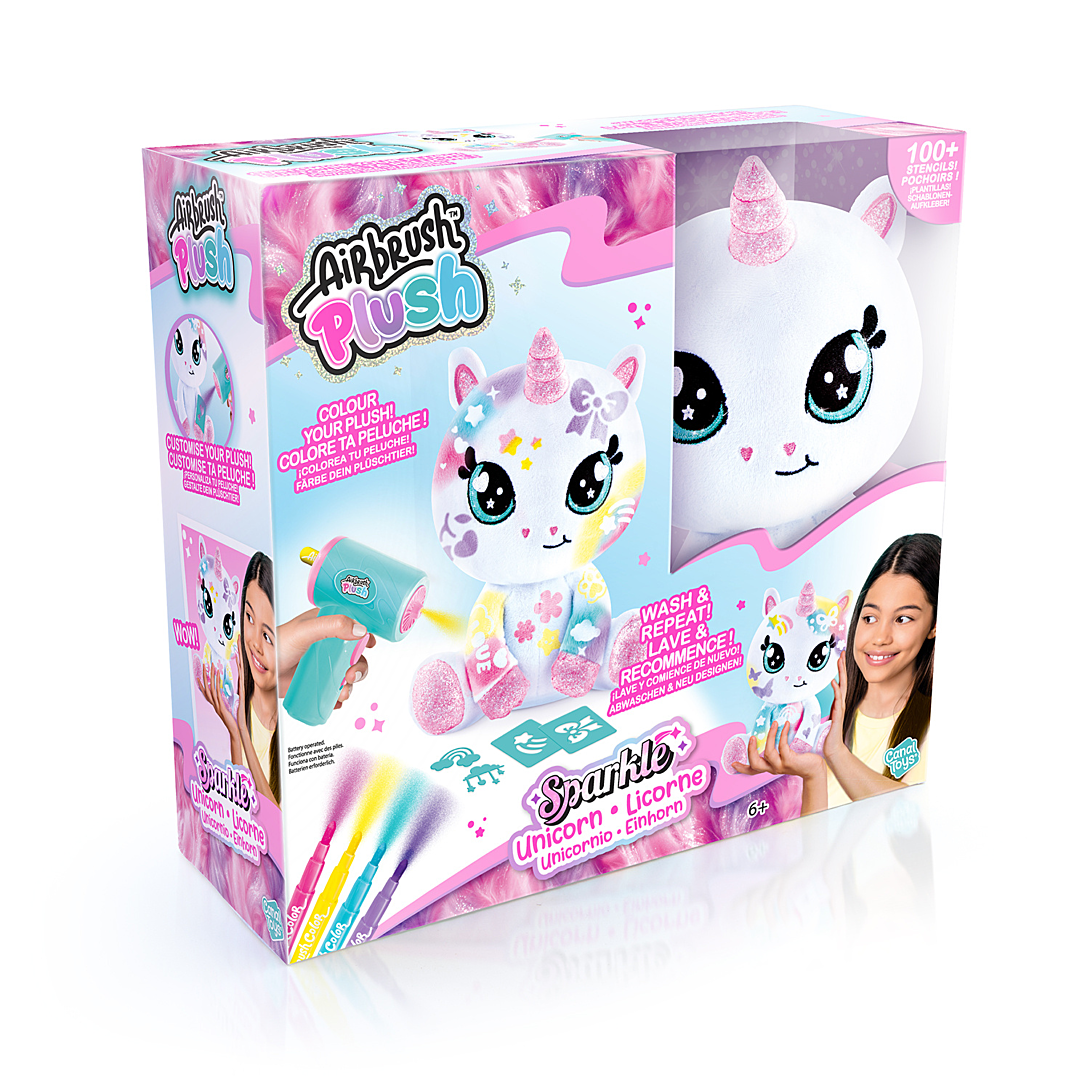 Licorne Pailletée – Avec spray électronique feutres et pochoirs – AIR 088 Canal Toys – Airbrush Plush - vue 2