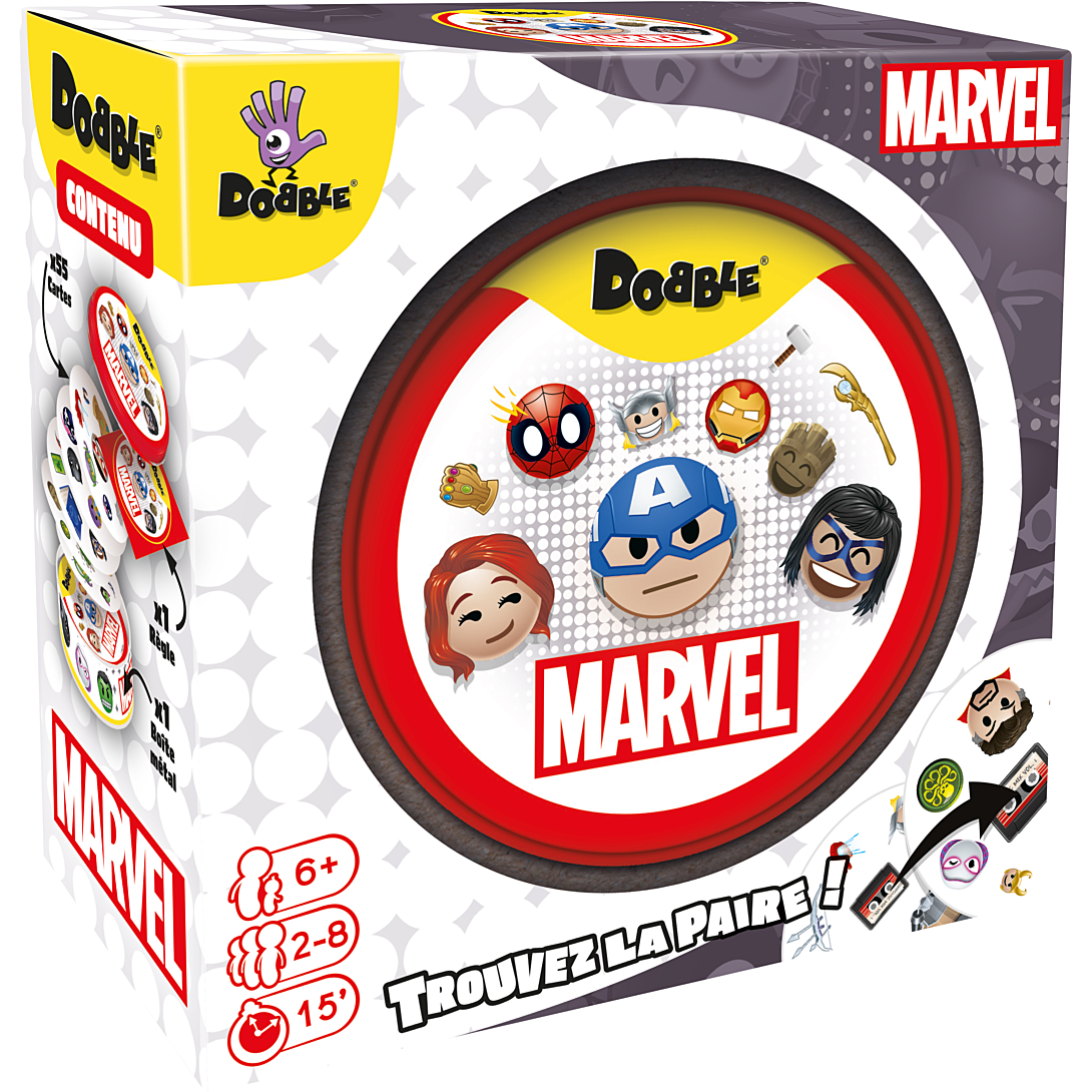 Jeu de cartes Dobble Marvel Emoji pour toute la famille et les fans de comics