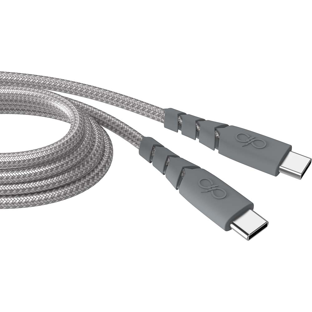 Câble Ultra-renforcé USB C/USB C 2m 5A Gris - 100% Plastique recyclé Force Power