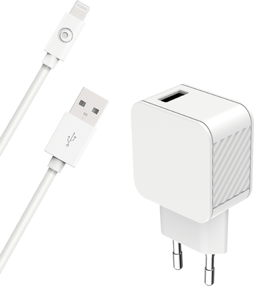 Kit Chargeur USB A 2. + Câble USB A / Lightning 1.2m Bigben