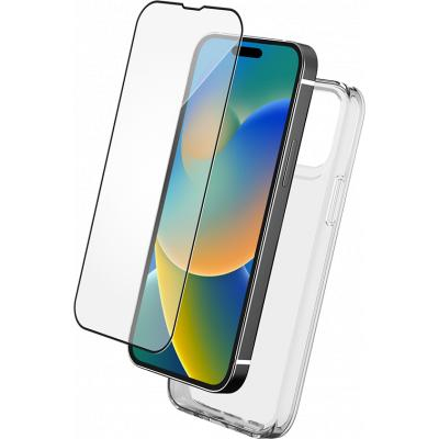Pack iPhone 15 Accessoires Coque Transparente + Verre trempé + SmartFrame™ Bigben