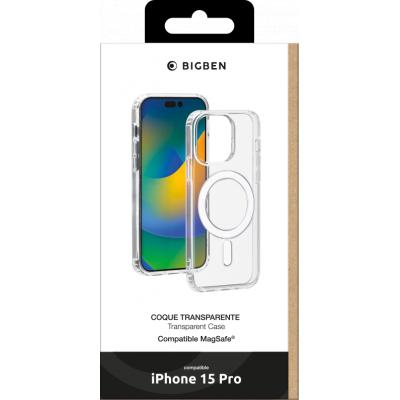 Coque iPhone 15 Pro Compatible MagSafe Hybride Transparente Bigben