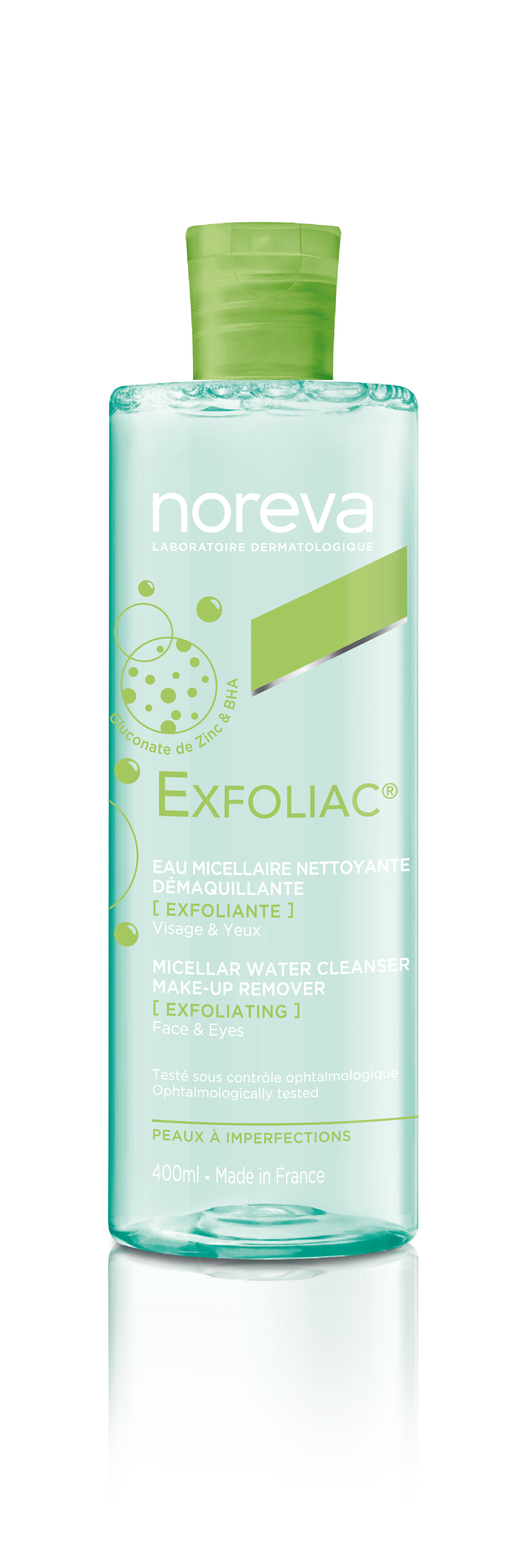 Noreva Exfoliac Micellar Water Cleanser eau micellaire nettoyante avec effet exfoliant 400 ml