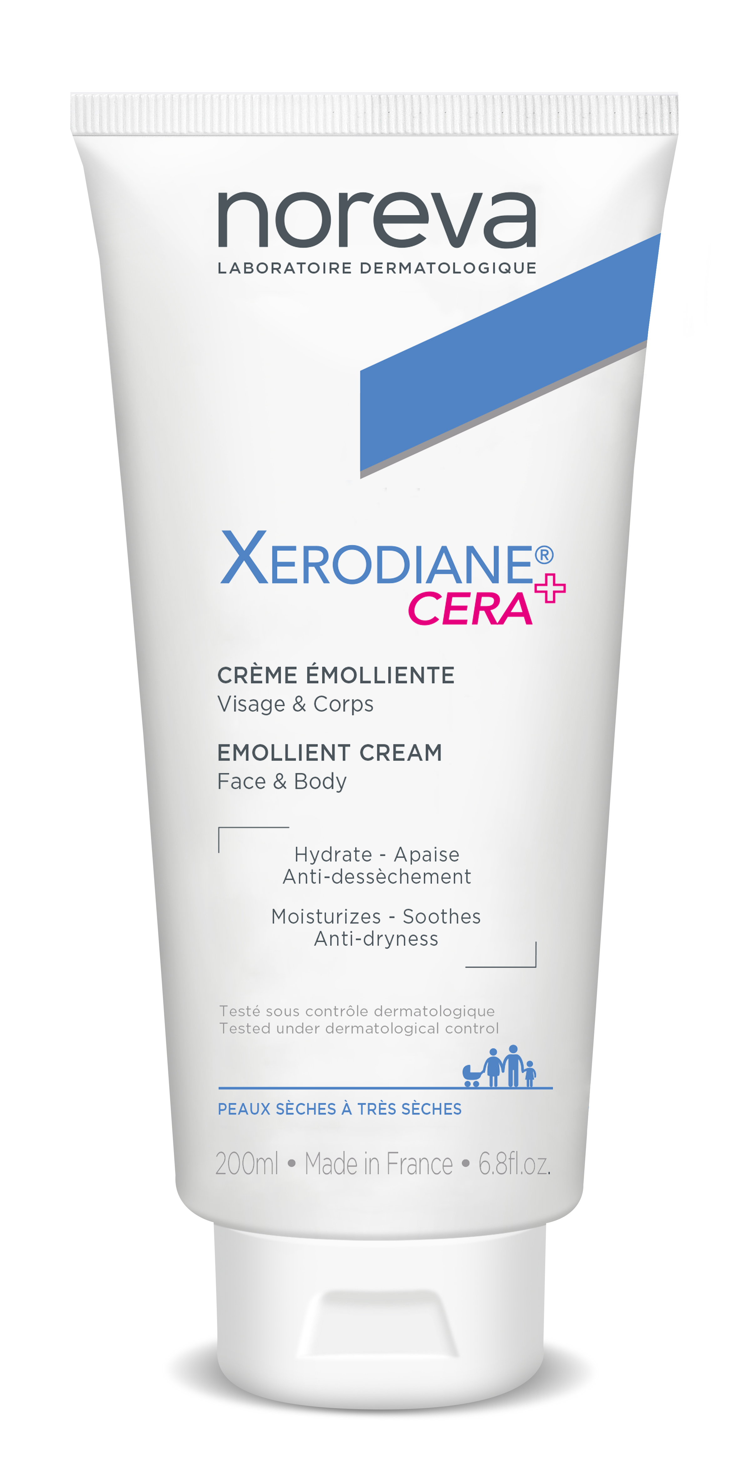 Noreva Xerodiane Cera Emollient Cream crème nourrissante pour peaux très sèches 200 ml