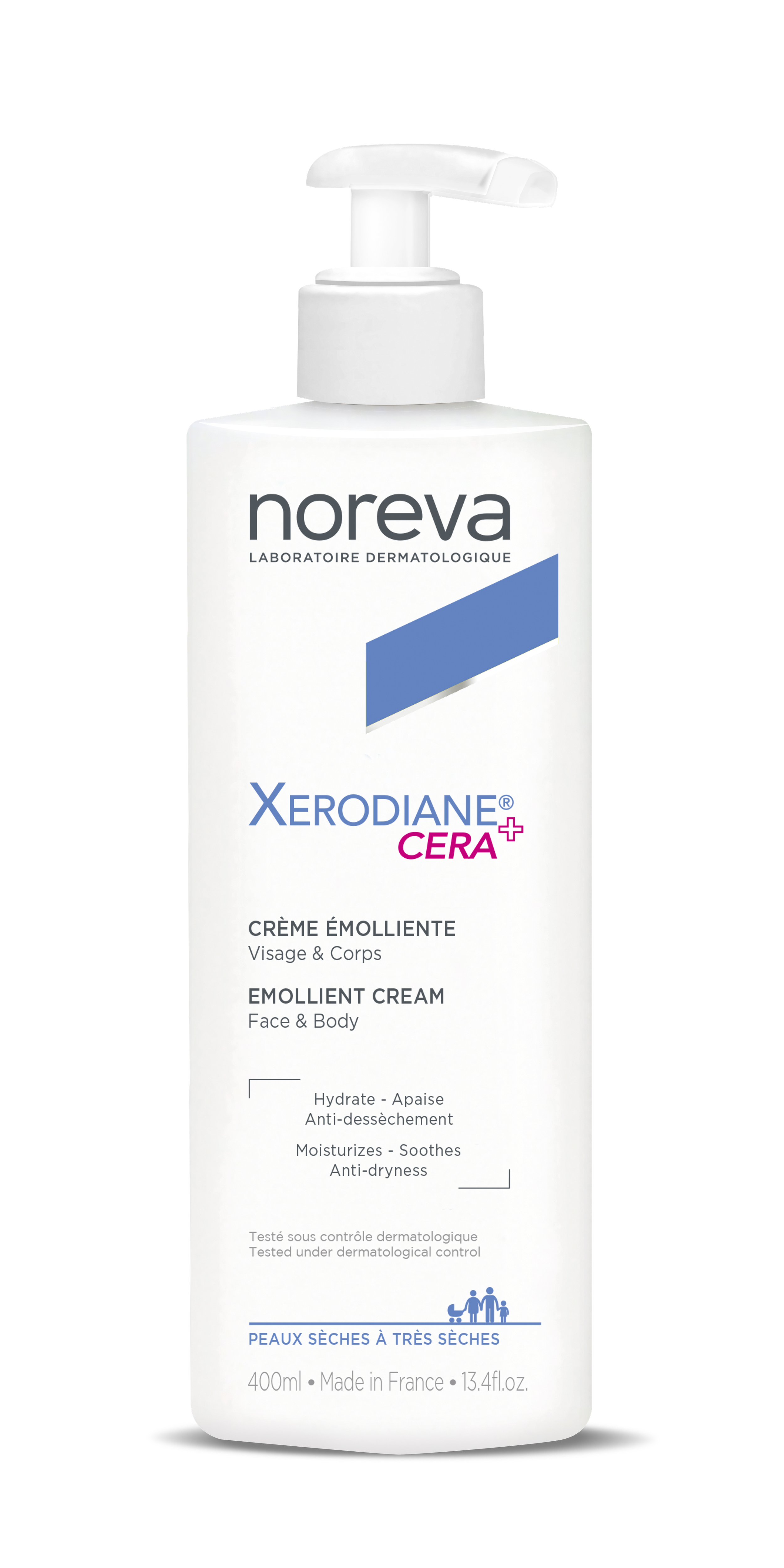 Noreva Xerodiane Cera Emollient Cream crème nourrissante pour peaux très sèches 400 ml