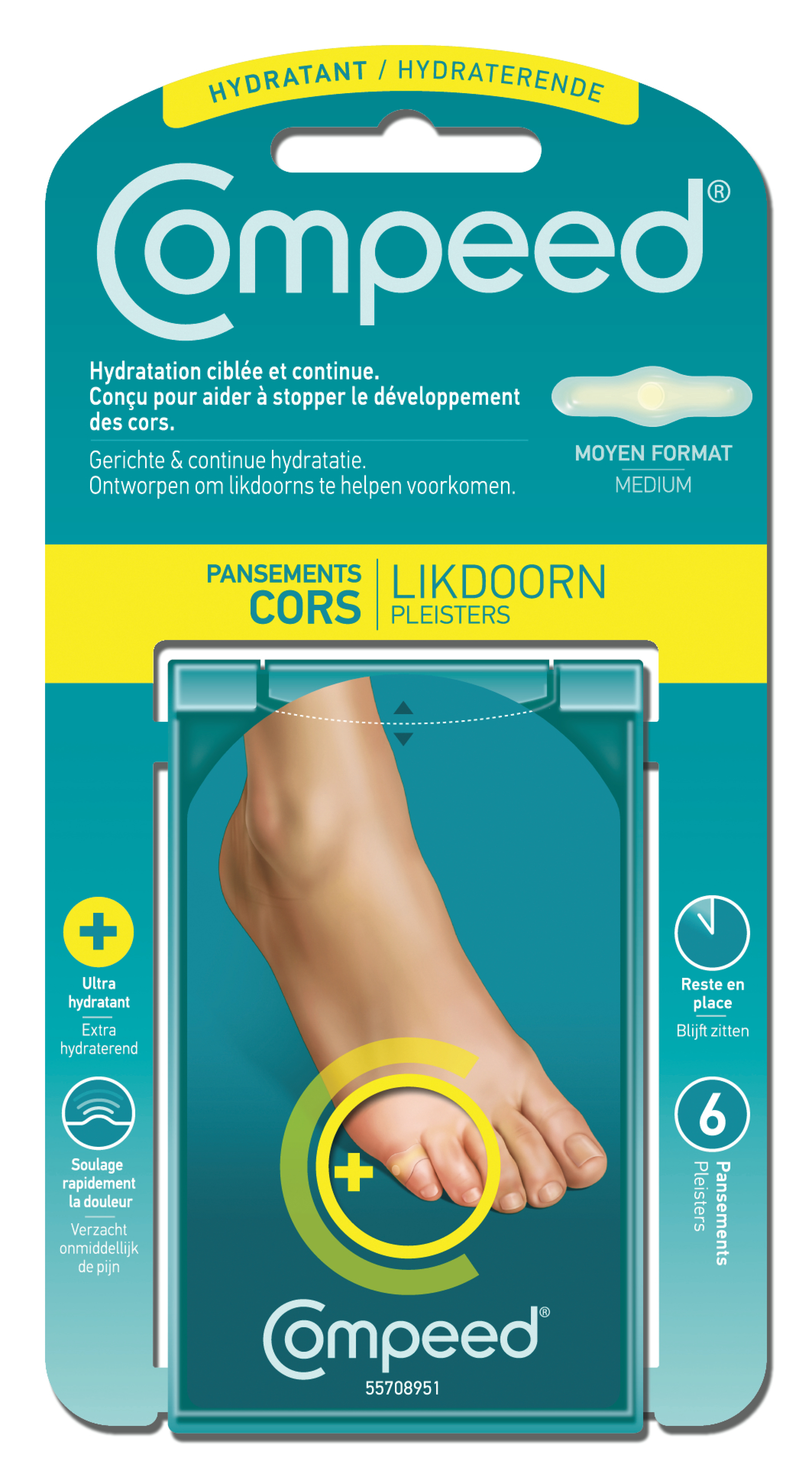 Hydratant cors+ pansement moyen format 6 pansements