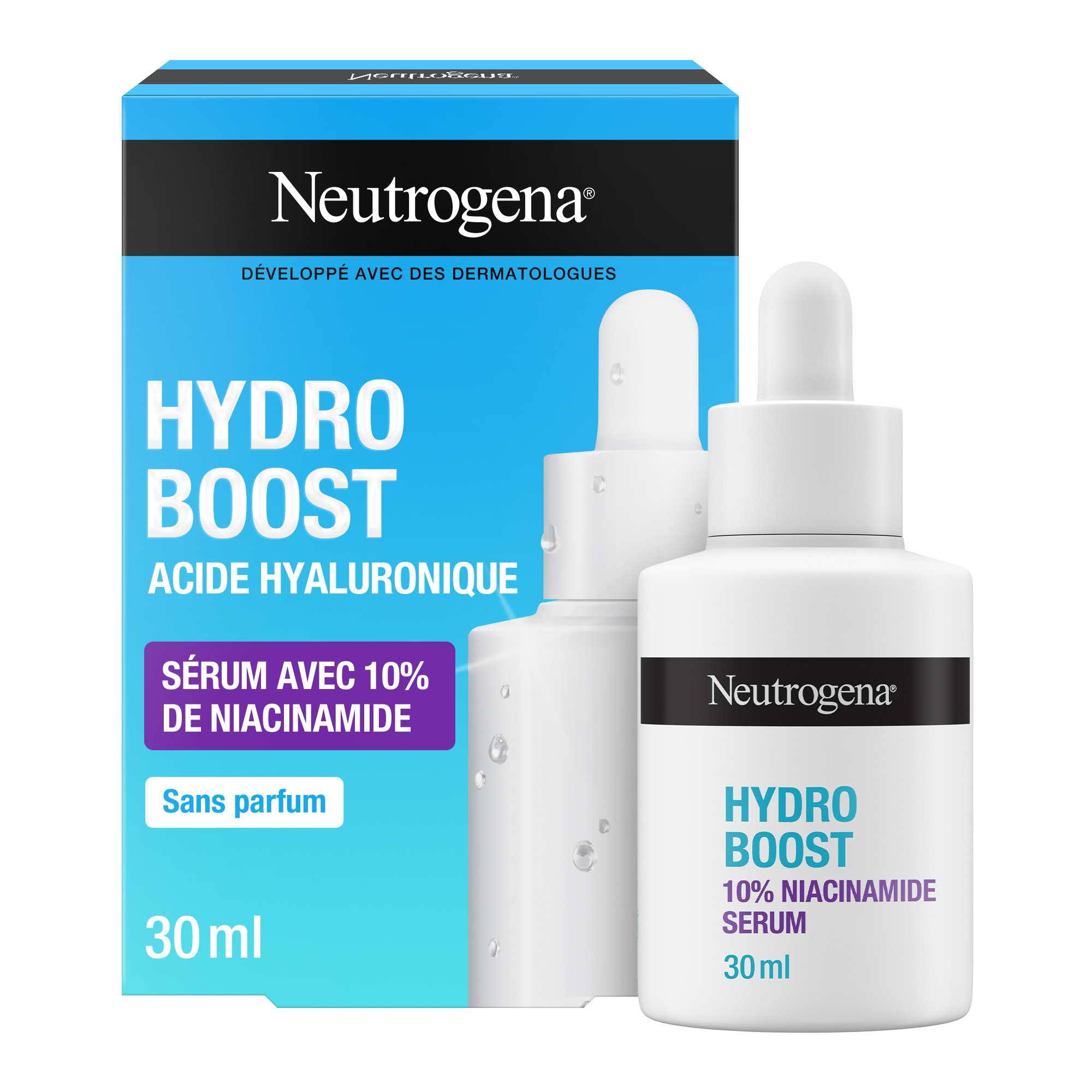 Soin Visage Hydro Boost Acide Hyaluronique Sérum Avec 10% Niacianamide Neutrogena Le Flacon De 30ml