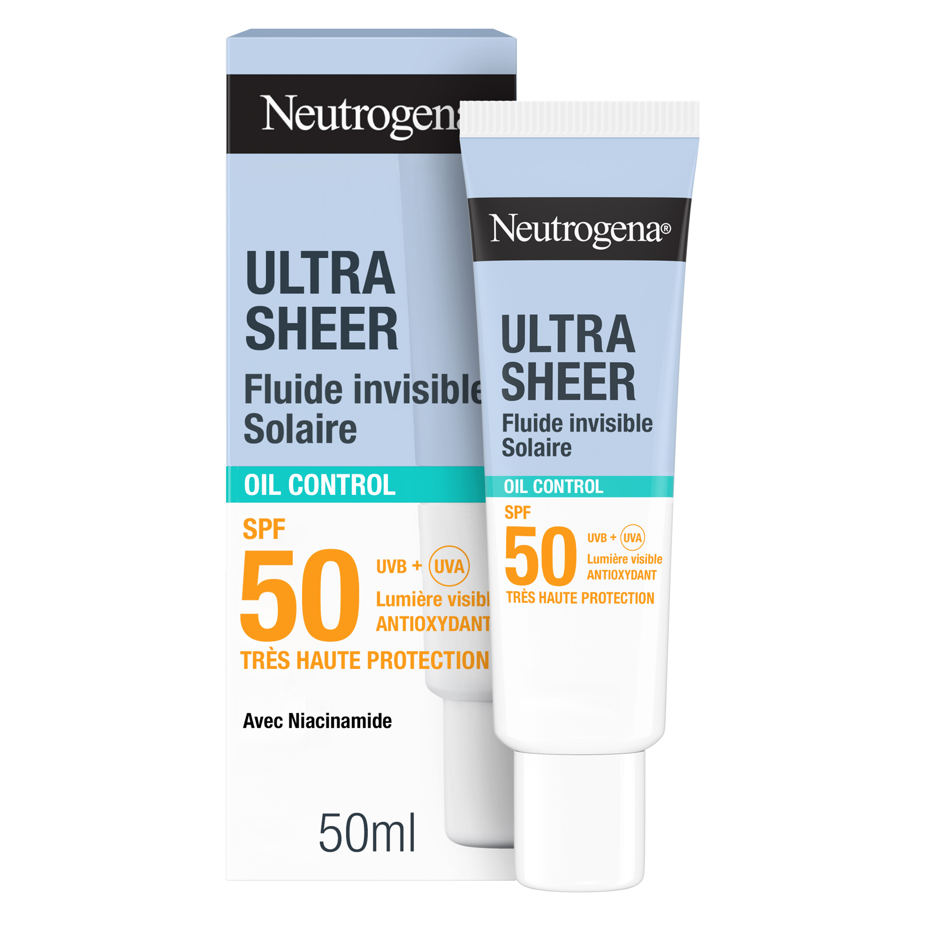 Neutrogena Fluide Invisible Oil Control SPF50+ 50ml - vue 1