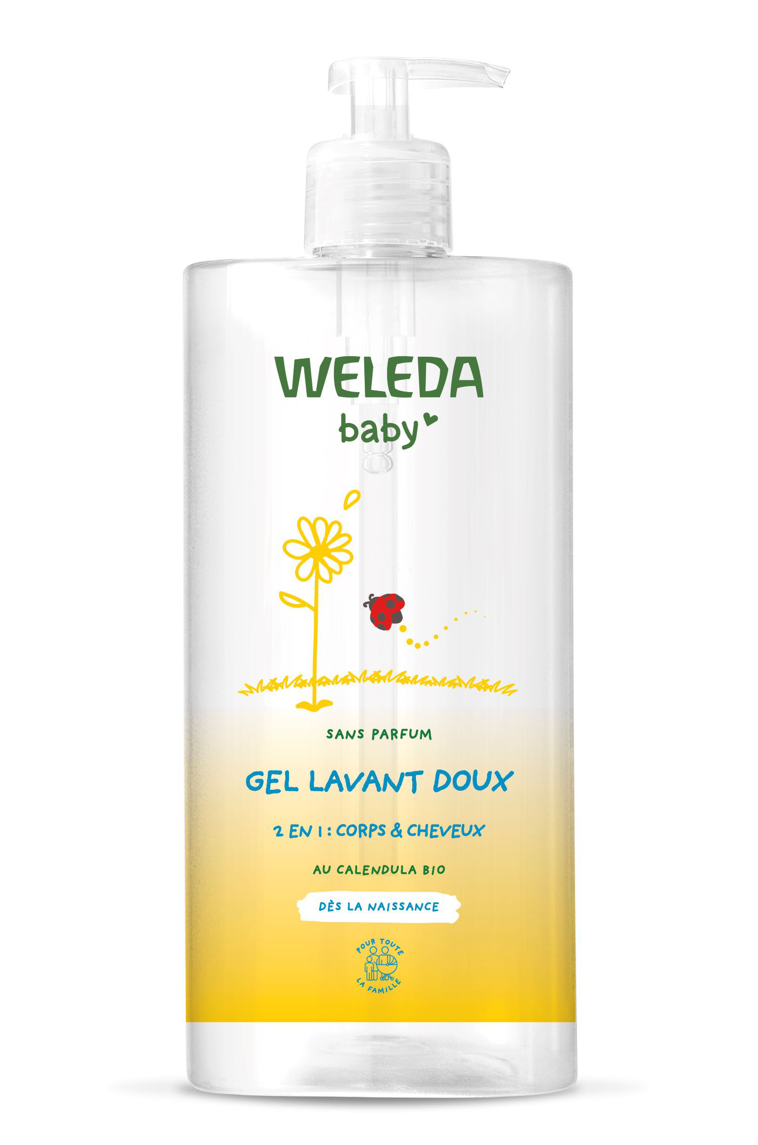 Weleda Gel Lavant Doux Calendula 2 en 1 : Corps & Cheveux 400ml