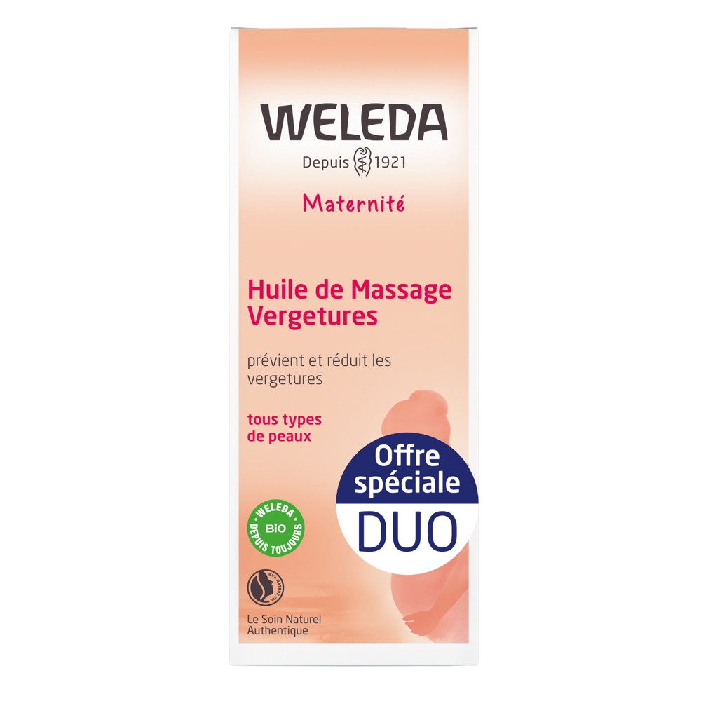 Huile de massage vergetures 2x100ml