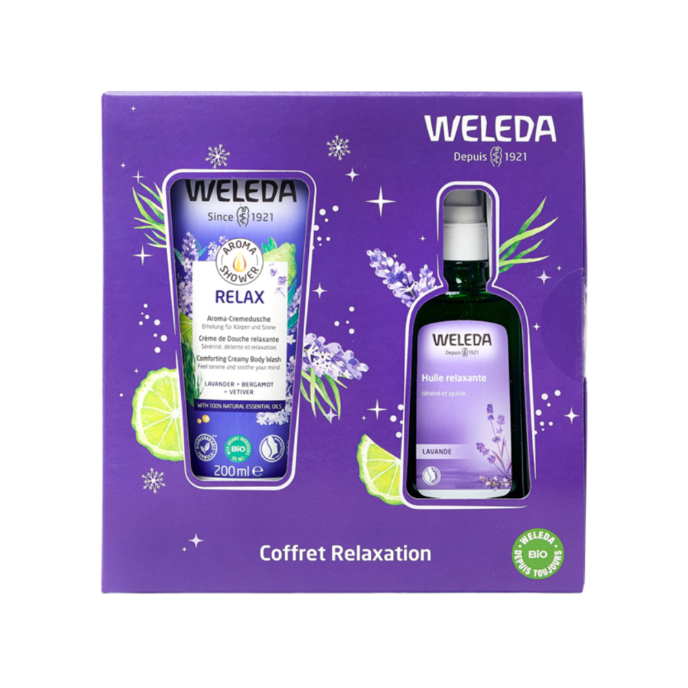 Coffret Relaxation : Aroma Shower Relax 200ml + Huile relaxante à la Lavande 100ml