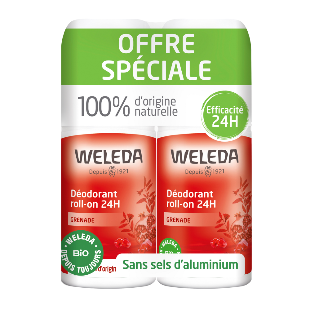 Déodorant à la grenade roll-on 24h grenade 2x 50ml