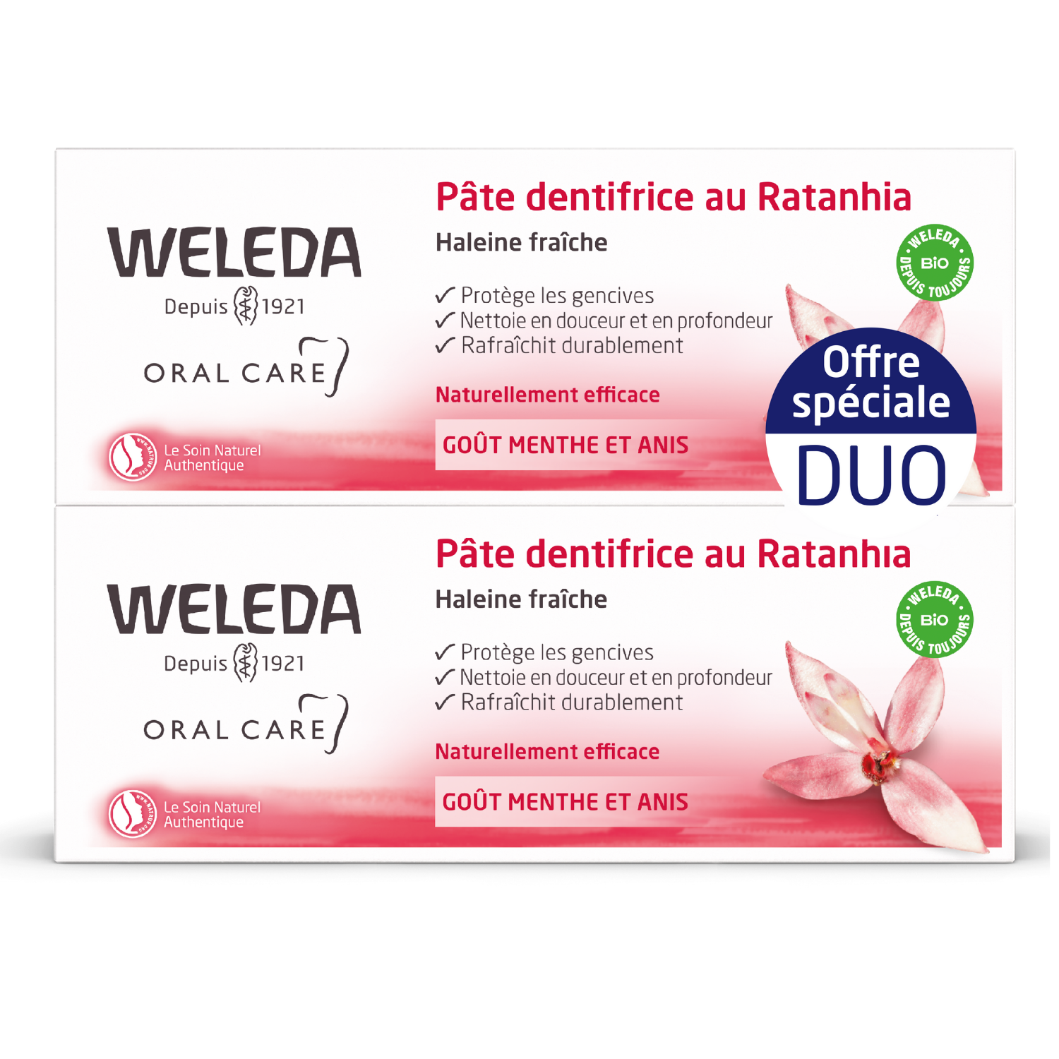 Duo Pâte dentifrice au Ratanhia 2x75 ml