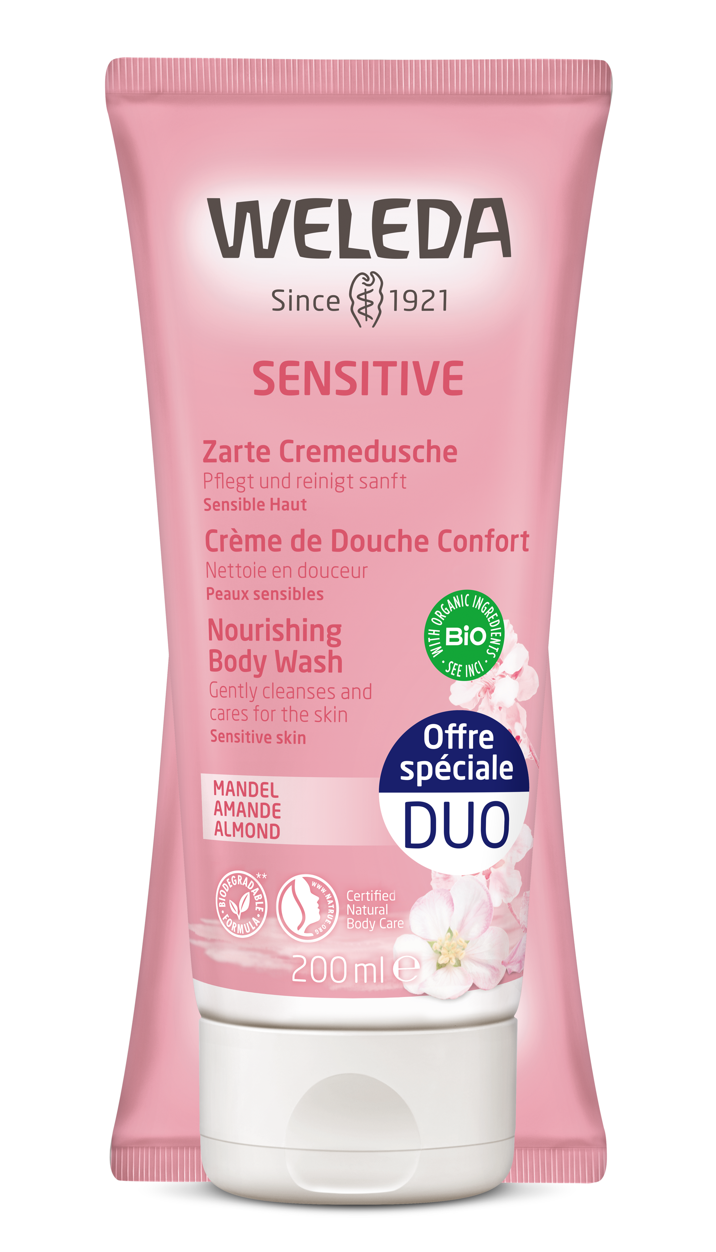 Crème de douche confort à l'amande 2x200ml