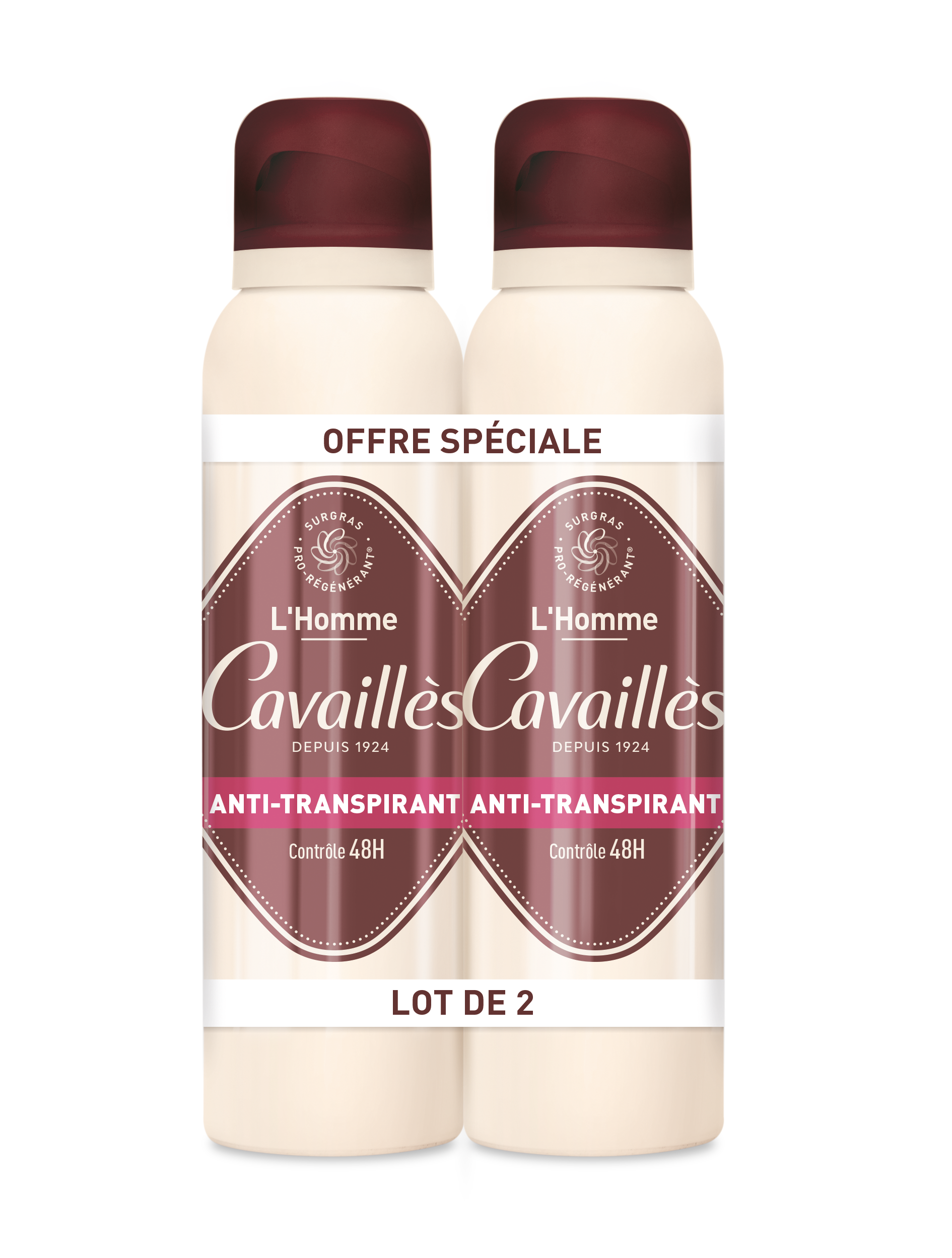 Déodorant Anti transpirant 'homme Roge Cavailles Le Lot De 2 Sprays