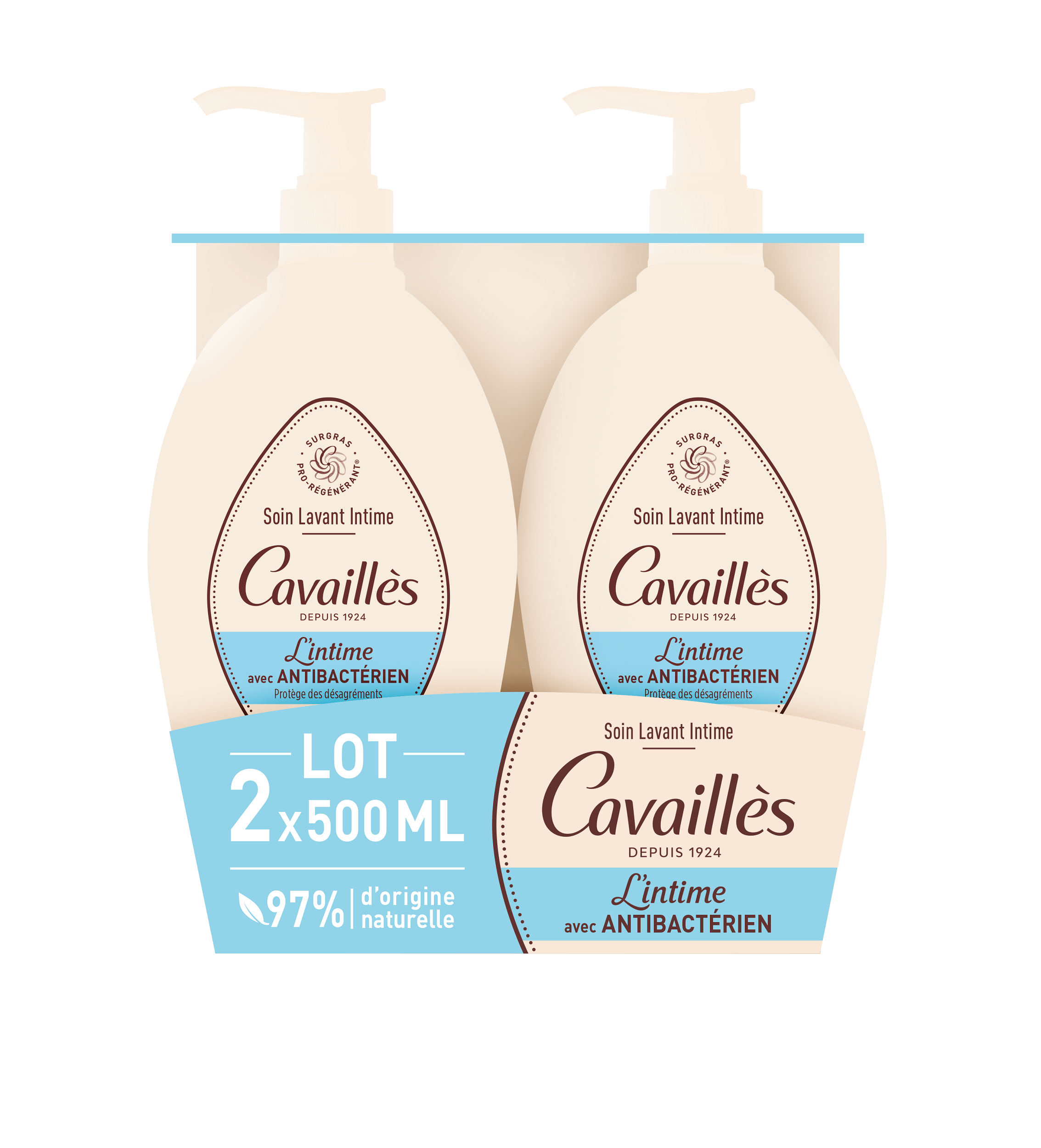 Soin Naturel Toilette Intime Anti-Bactérien 2x500ml