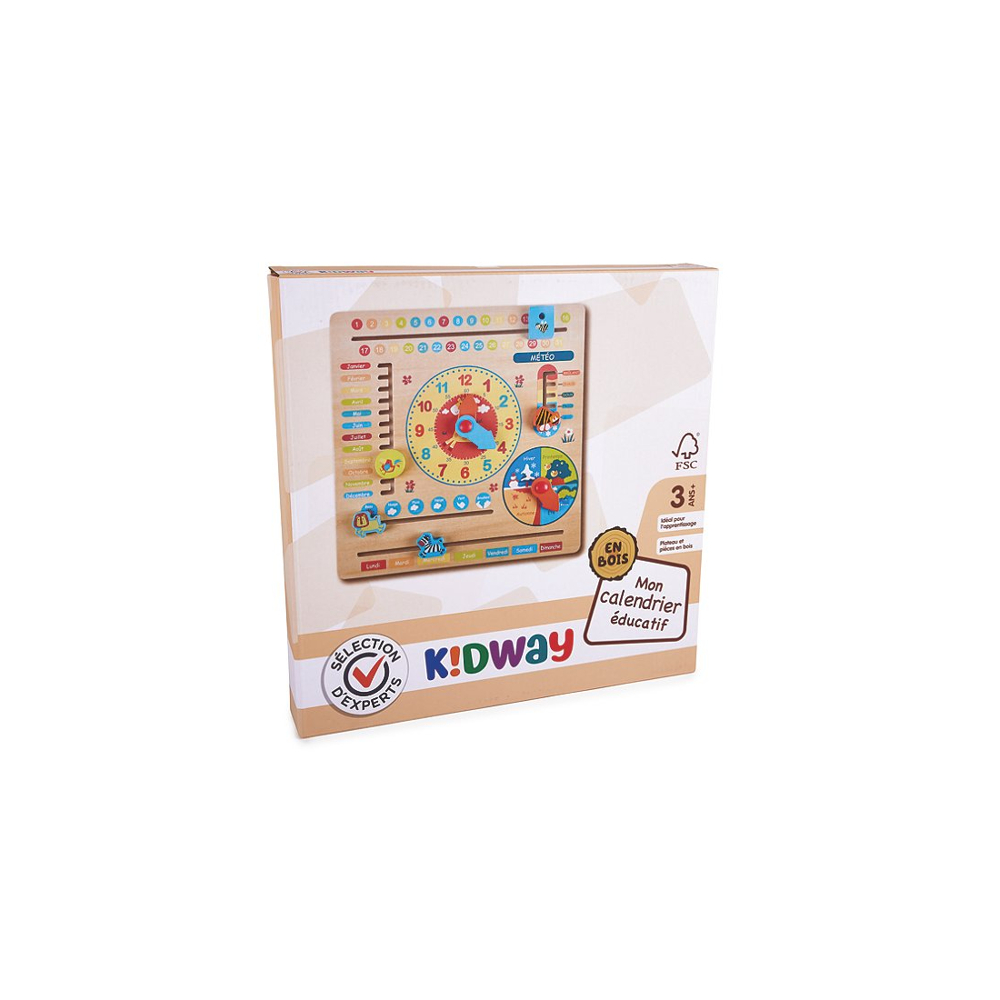 Sélection d’Experts - Kidway - Mon calendrier éducatif en bois - Jeux éducatifs - 3 ans et +