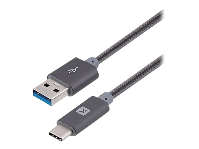 Câble USB/USB C gris nylon tressé - 2 m - Sélection d’Experts - Linkster