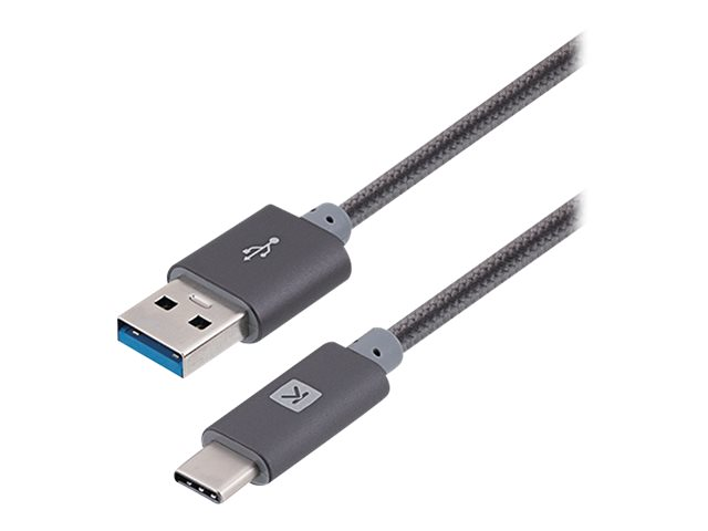 Câble USB/USB C gris nylon tressé - 2 m - Sélection d’Experts - Linkster