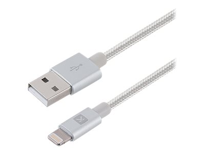 Câble USB/Lightning argent nylon tressé - 2 m - Sélection d’Experts - Linkster