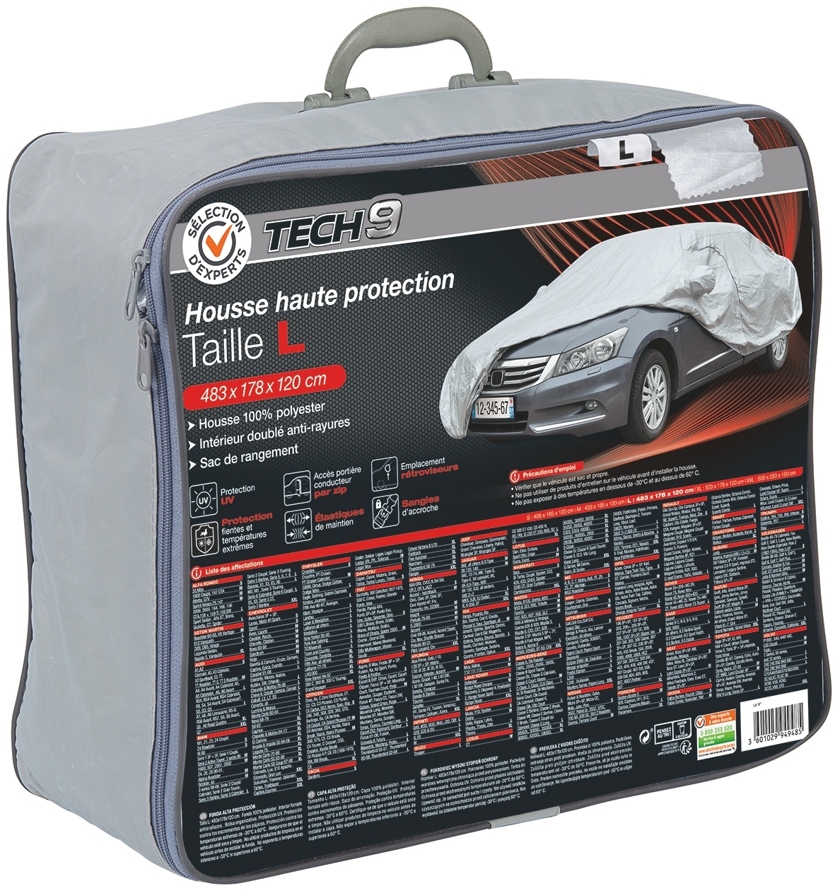 Housse haute protection taille Sélection d'Experts Tech9 - vue 3