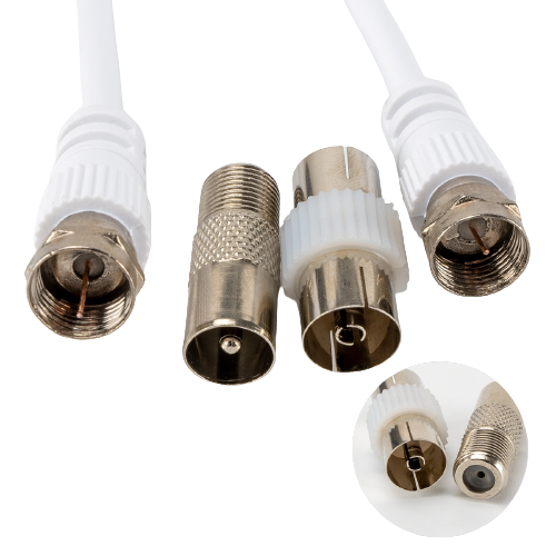 Câble satellite mâle/mâle + 2 adaptateurs - 2m - Sélection d’Experts - Linkster