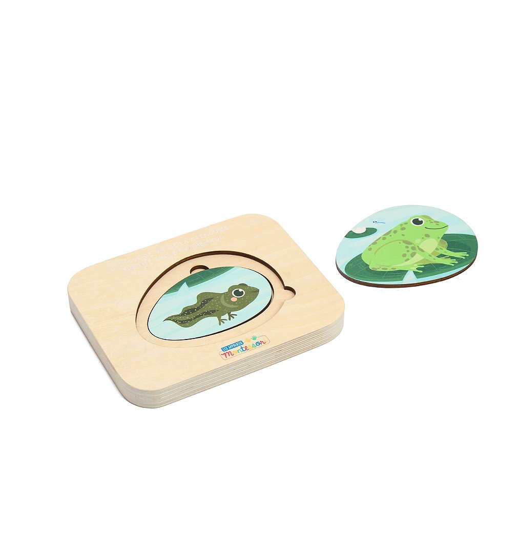 Sélection d’Experts - Kidway - Montessori puzzle grenouille en bois - Jeux éducatifs - 3 ans et +