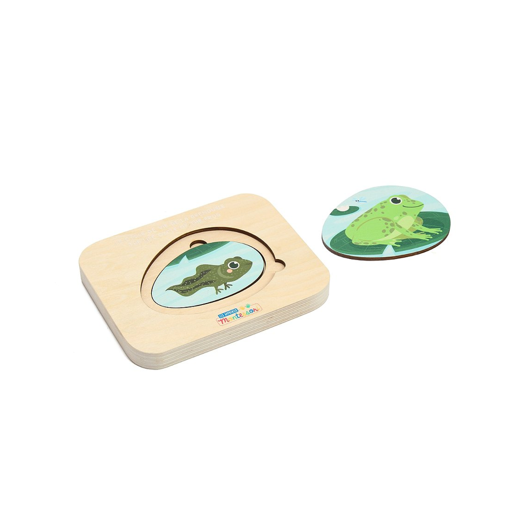 Sélection d’Experts - Kidway - Montessori puzzle grenouille en bois - Jeux éducatifs - 3 ans et +