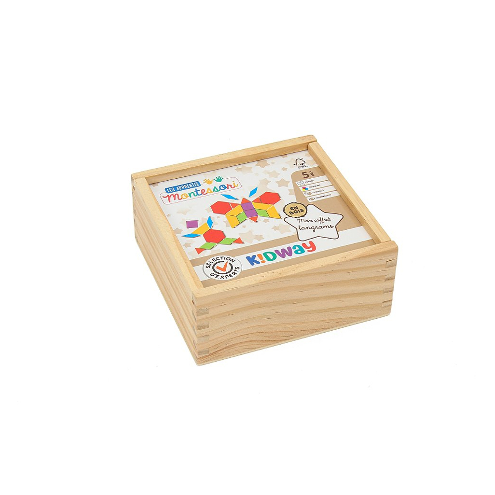 Sélection d’Experts - Kidway - Montessori tangram en bois - Jeux éducatifs - 5 ans et +