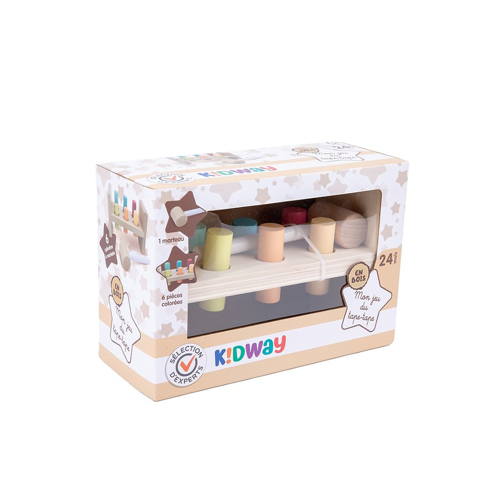 Sélection d’Experts - Kidway - Mon jeu du tape tape en bois - Eveil 1er âge - 2 ans et +