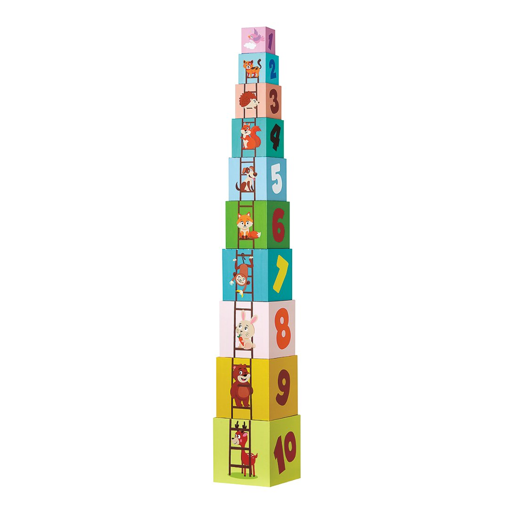 Sélection d’Experts - Kidway - Mes cubes à empiler en bois - Eveil 1er âge - 1 an et +